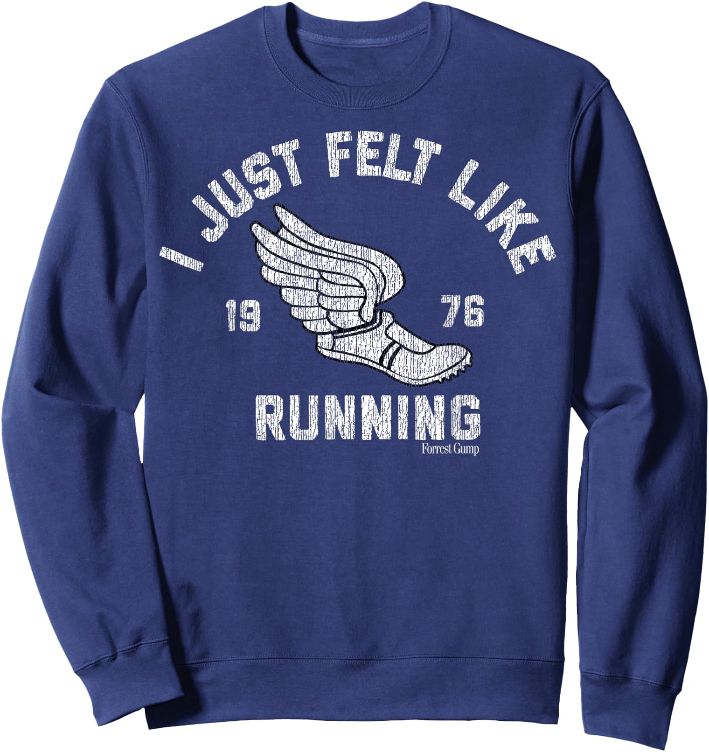 Forrest Gump I Just Felt Like Running 1976 Logo Sweatshirt - Sweatshirt | Navy