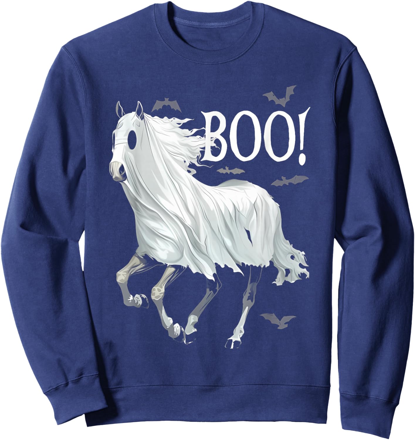 Funny Ghost Boo Horse Equestrian Lover Halloween Costume Sweatshirt - Sweatshirt | Navy