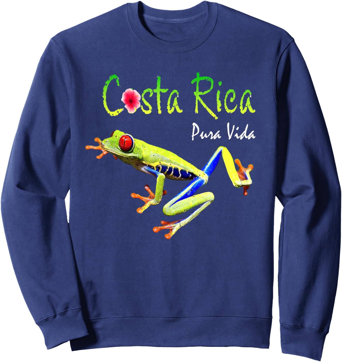 Costa Rica Pura Vida Travel Souvenir Vacation Frog Nature Small Sweatshirt - Sweatshirt | Navy