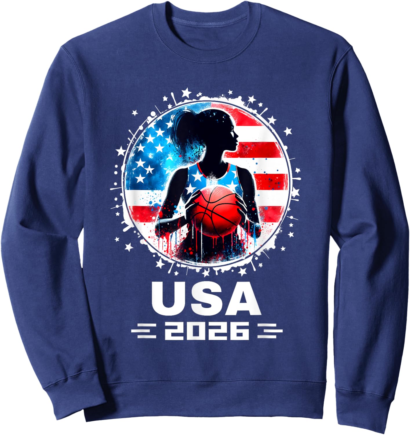 Women Basketball Team 2026 Basketball 2026 USA Team 2026 Sweatshirt - Sweatshirt | Navy