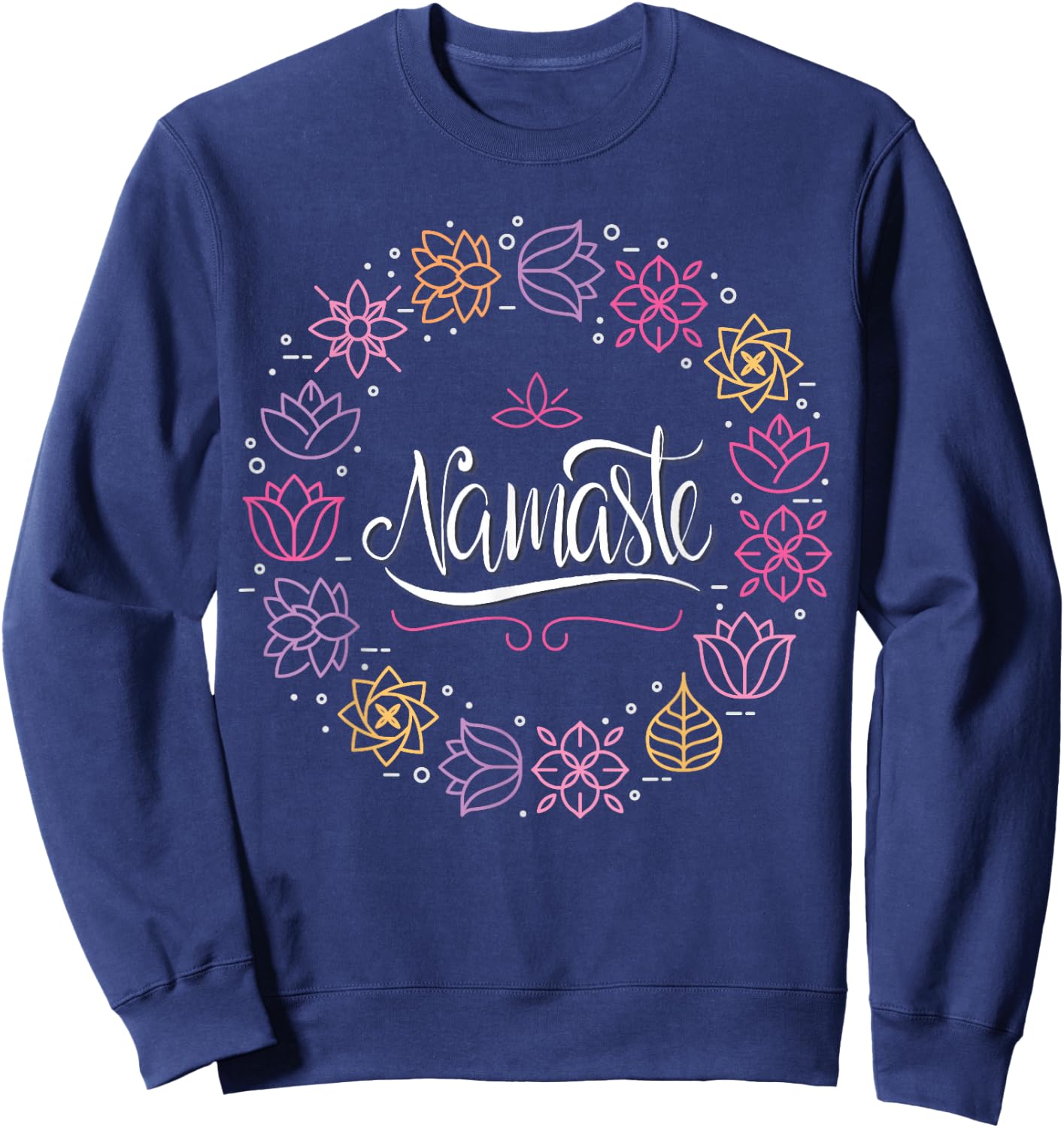 Namaste Flower Of Life Yoga Exercise Meditation Zen Teacher Sweatshirt - Sweatshirt | Navy