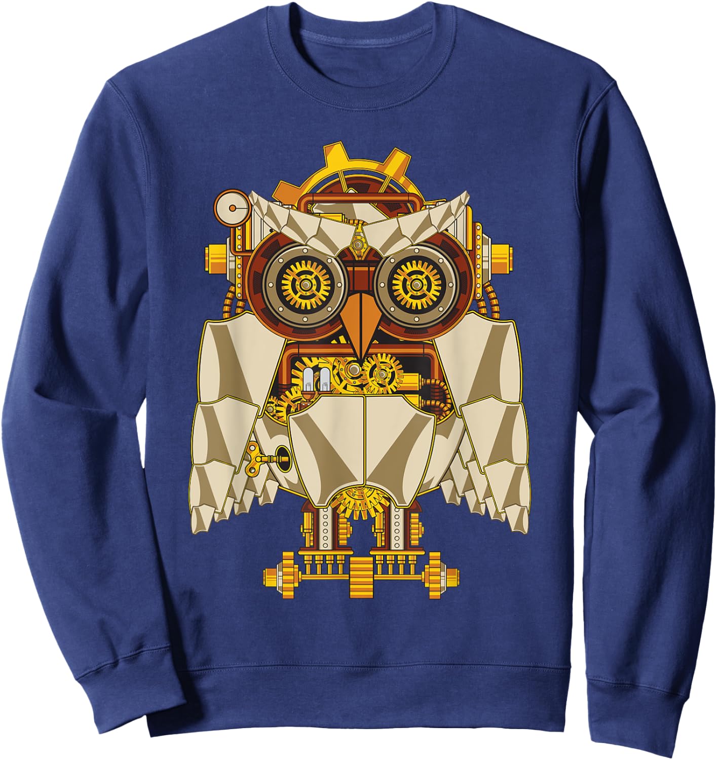 Steampunk Mechanical Owl Gear Cogs Clockwork Shirt Sweatshirt - Sweatshirt | Navy