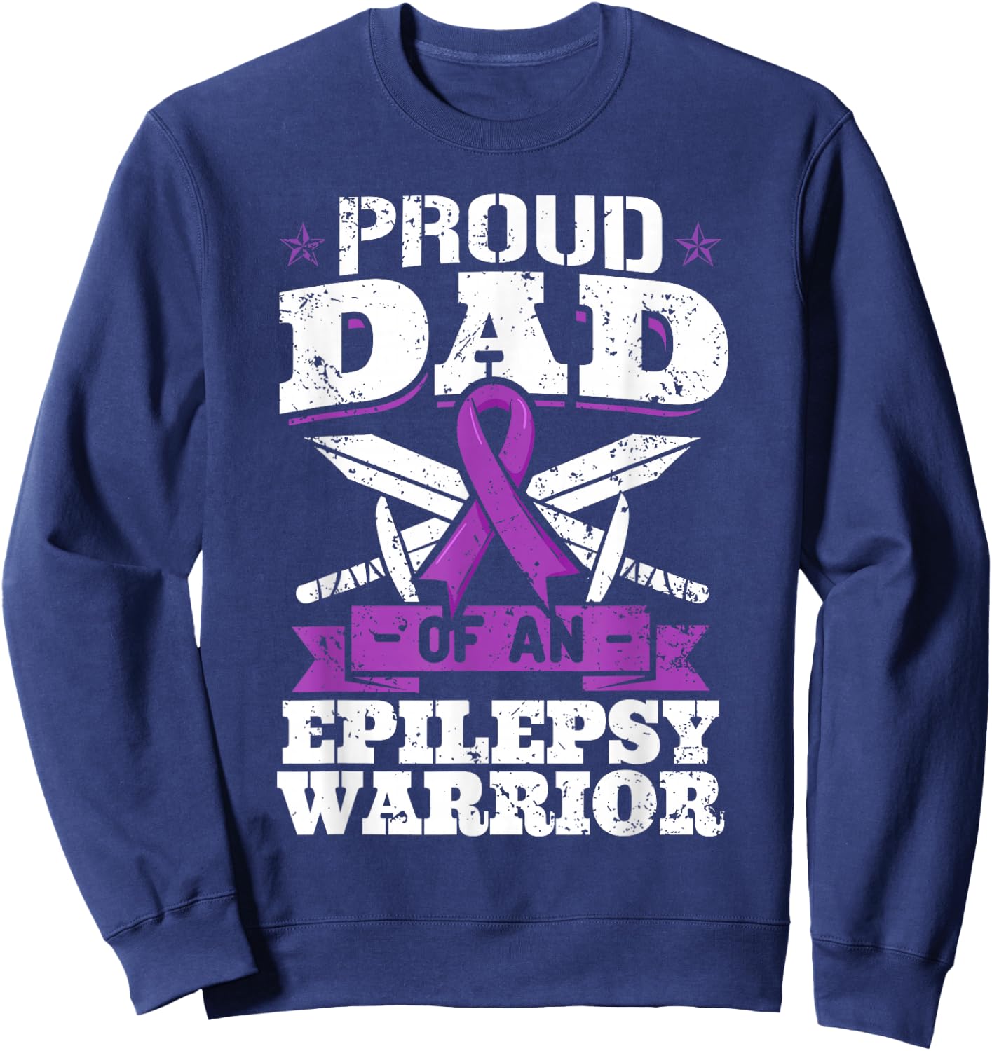 Proud Dad Of An Epilepsy Warrior Epilepsy Sweatshirt - Sweatshirt | Navy
