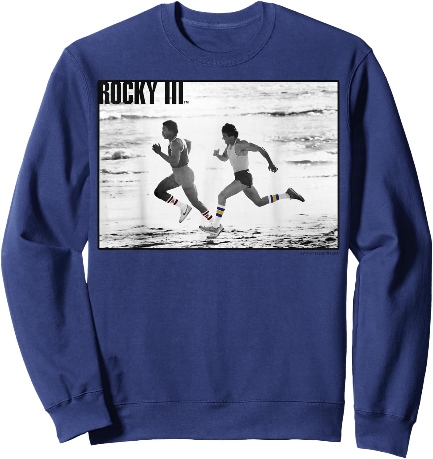 Rocky 3 Apollo Creed Racing Rocky On The Beach Poster Sweatshirt - Sweatshirt | Navy