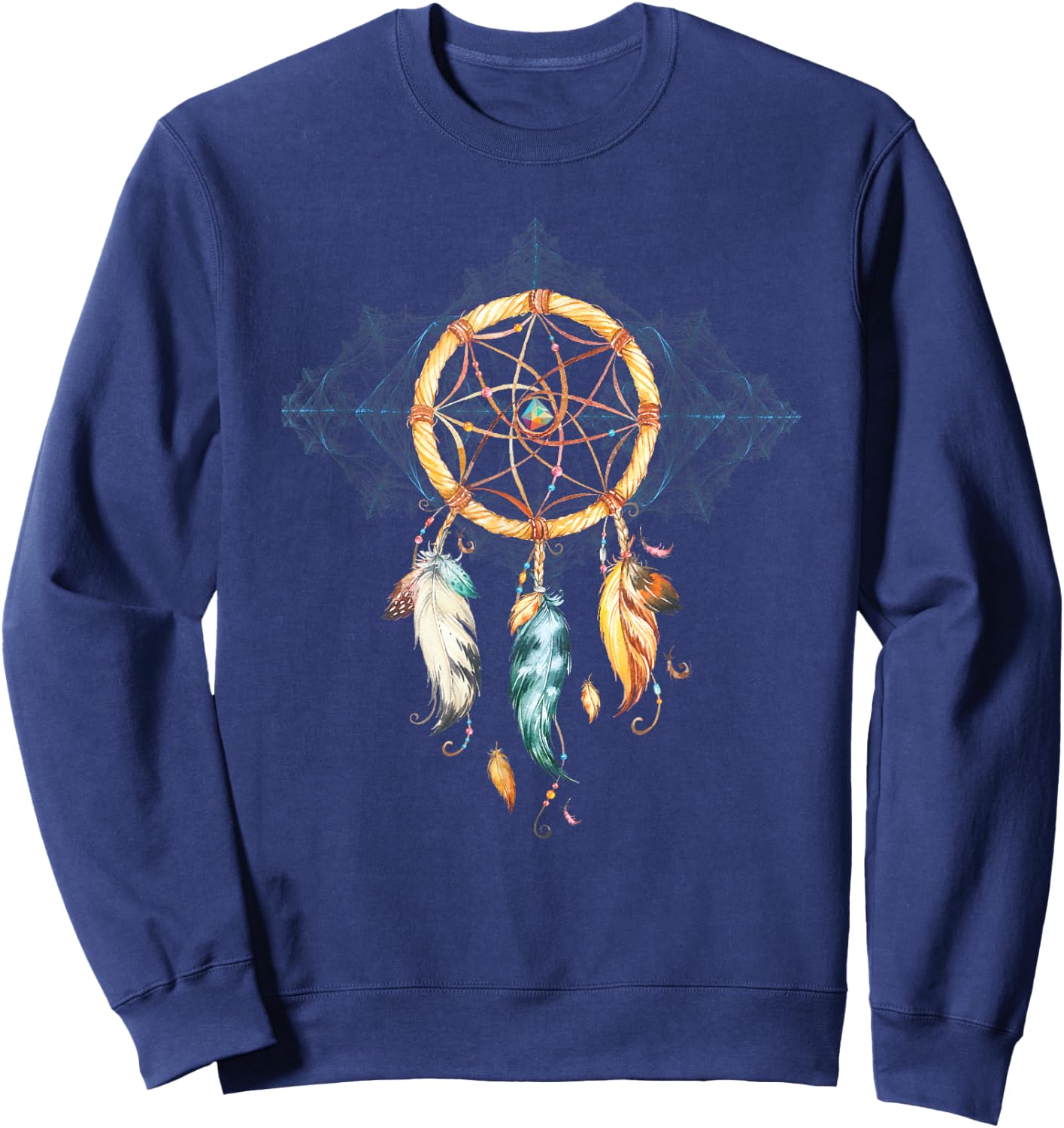 DREAM CATCHER VORTEX T SHIRT Shamanism Spiritual Meditation Sweatshirt - Sweatshirt | Navy