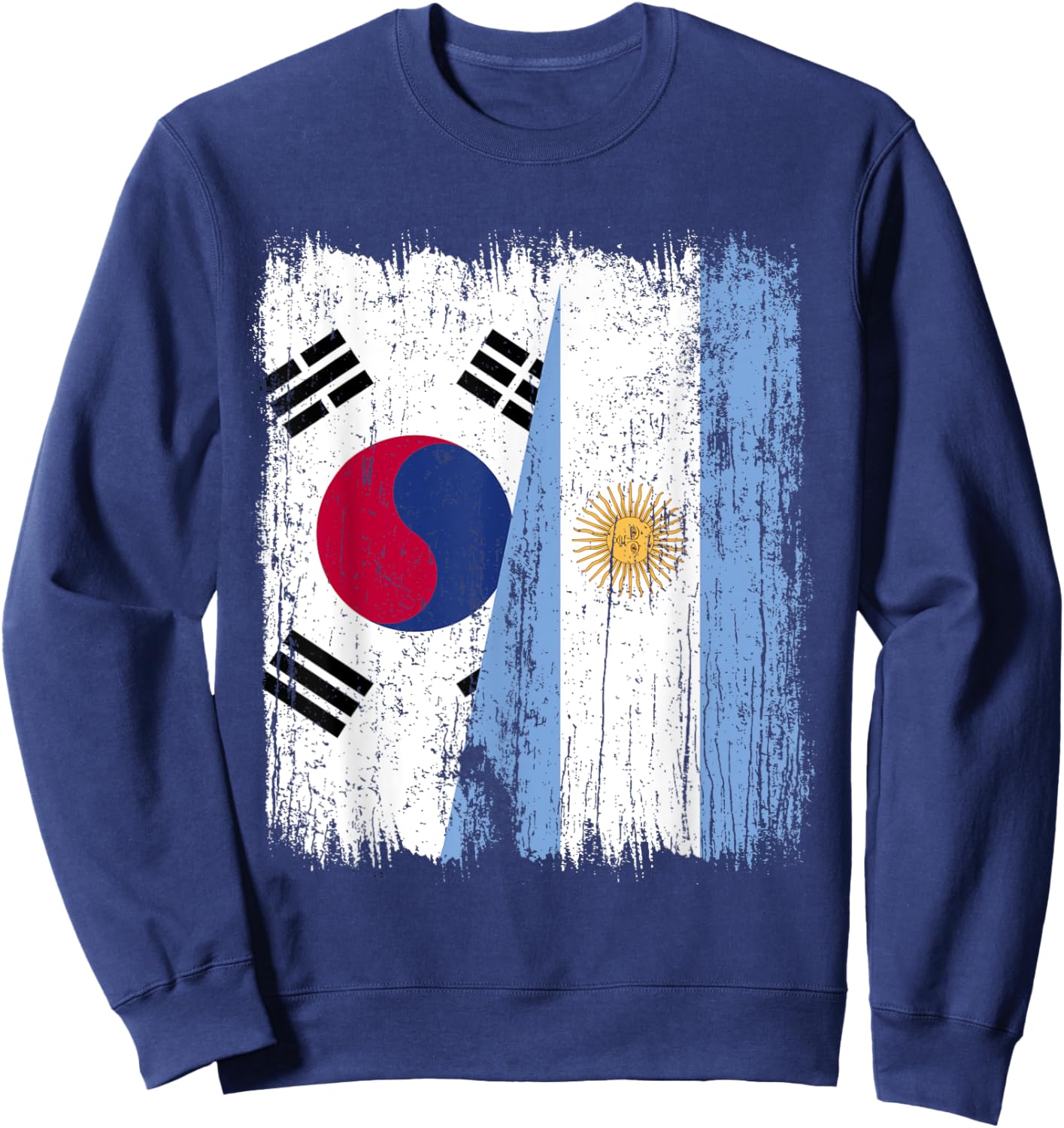 South Korea Argentina Half Flag Korean Argentinian Roots Sweatshirt - Sweatshirt | Navy