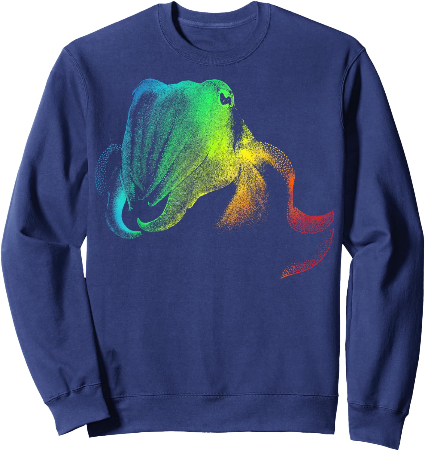 CUTTLEFISH Colorful Rainbow Retro Sweatshirt - Sweatshirt | Navy