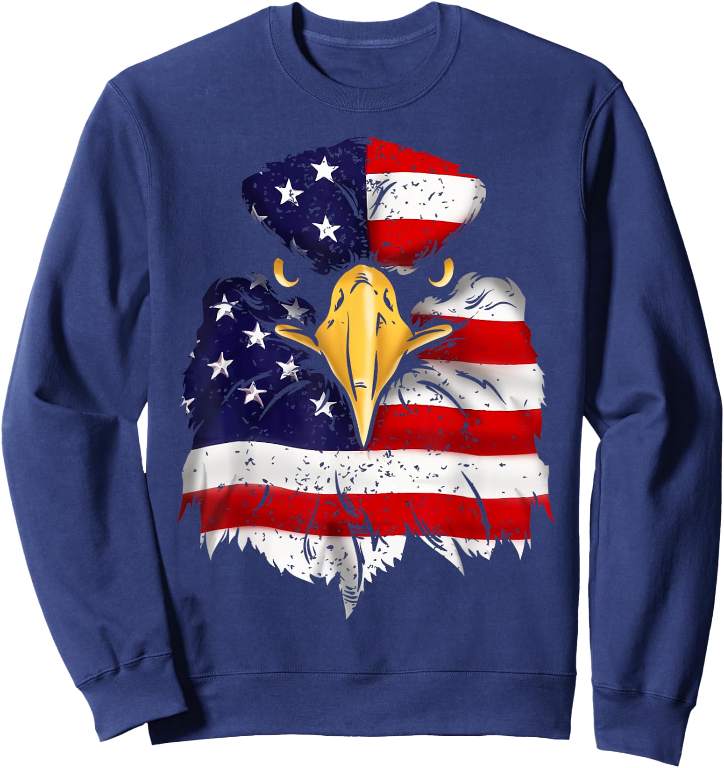 Bald Eagle 4th of July American Flag Patriotic Freedom USA Sweatshirt - Sweatshirt | Navy