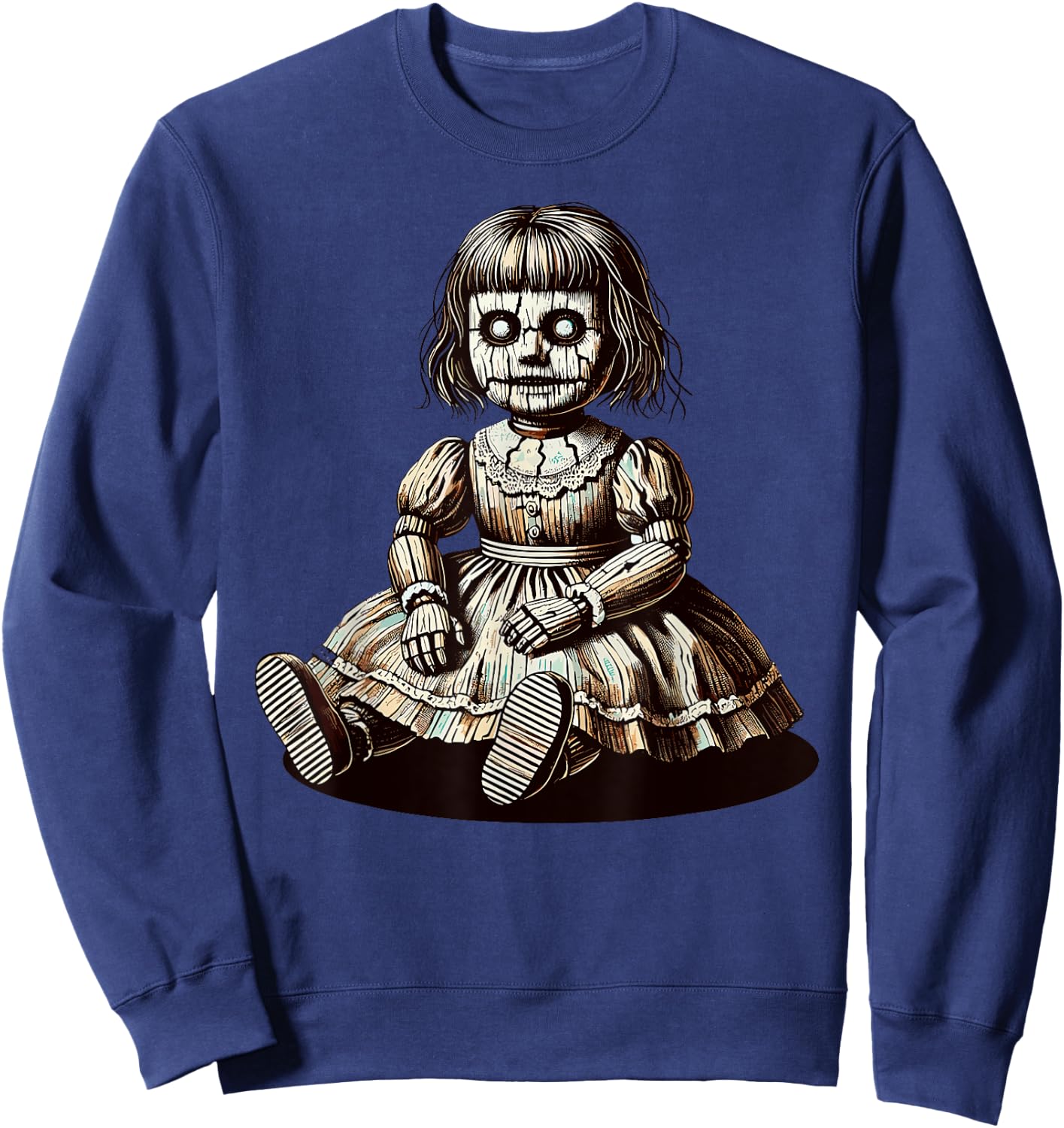 Horror Creepy Doll Sweatshirt - Sweatshirt | Navy