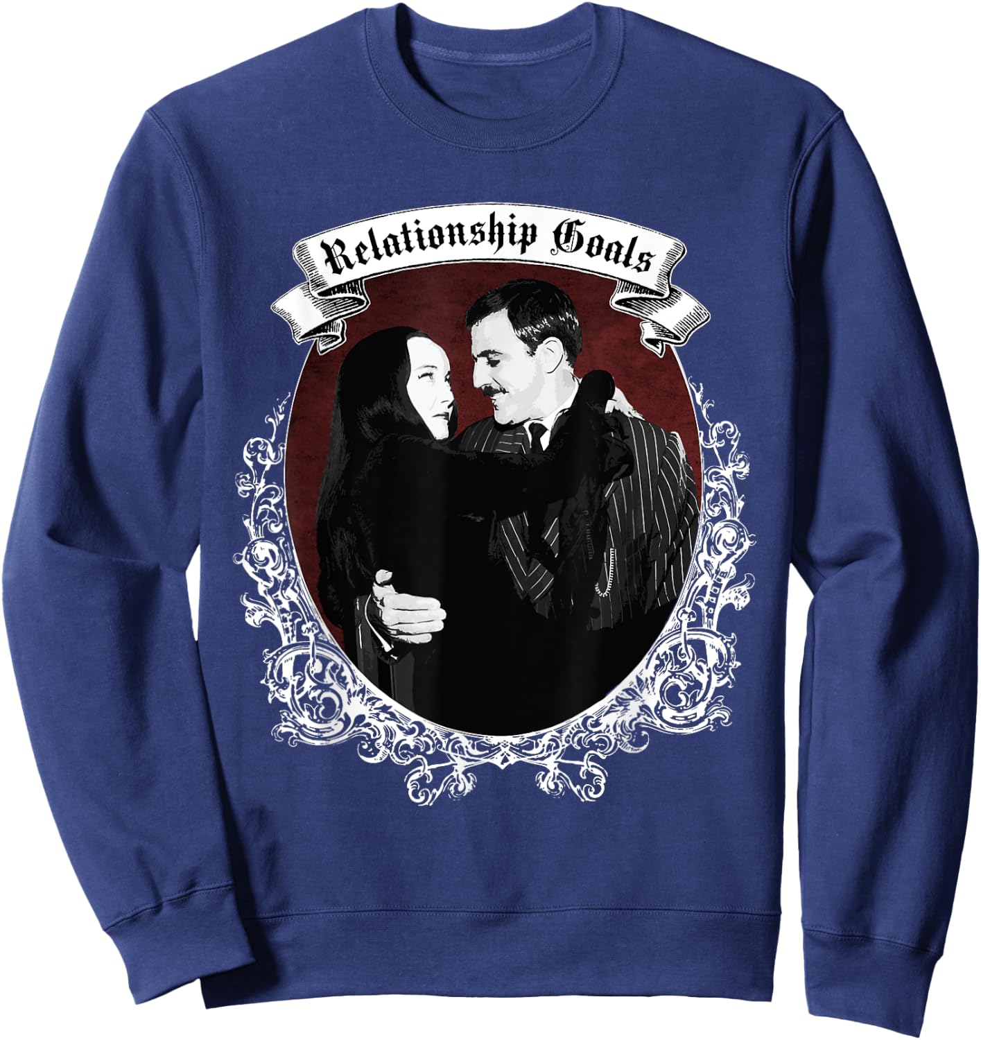 Relationship Goals Gomez & Morticia Goth Halloween Sweatshirt - Sweatshirt | Navy