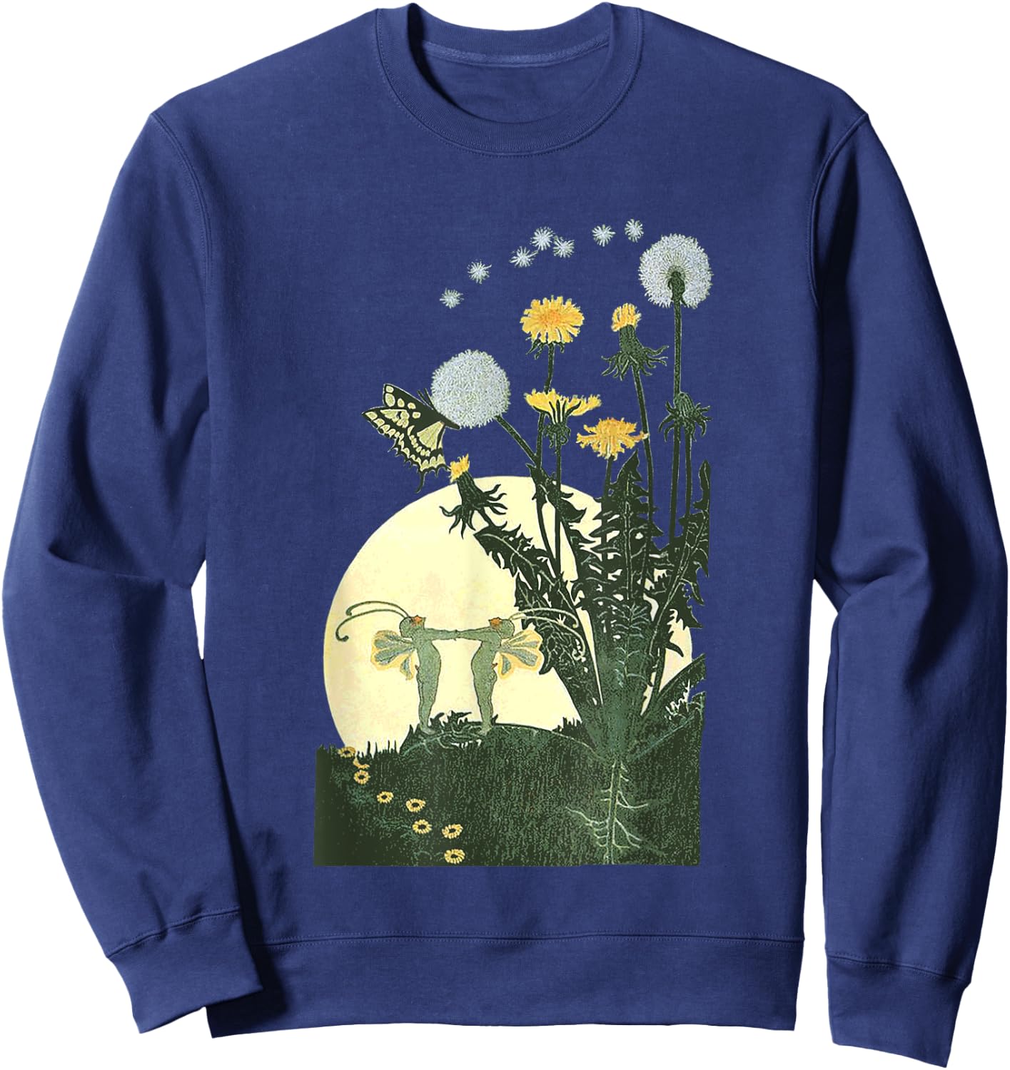 Enchanted Fairy Woodland Flower Garden Dance Moon Sweatshirt - Sweatshirt | Navy