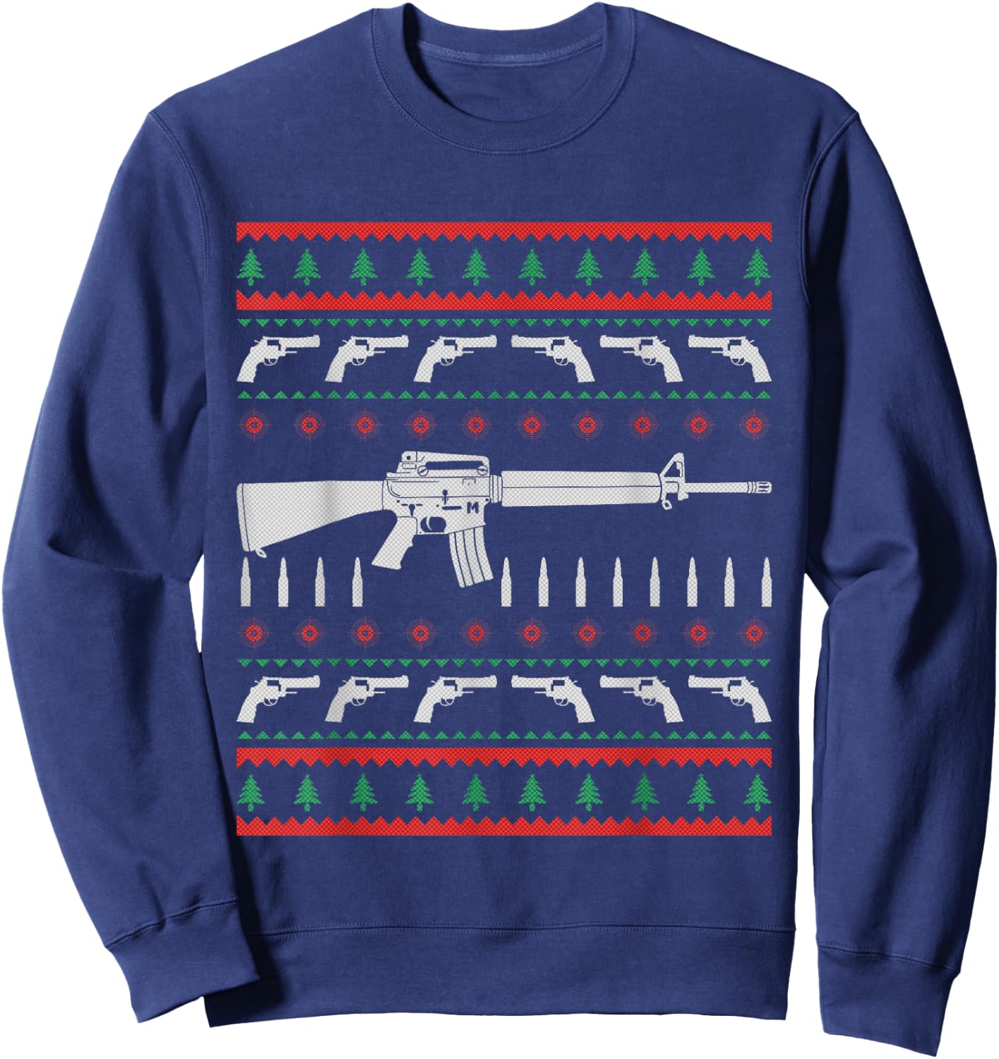 I Want Guns For Christmas Ugly Christmas Sweater Sweatshirt - Sweatshirt | Navy