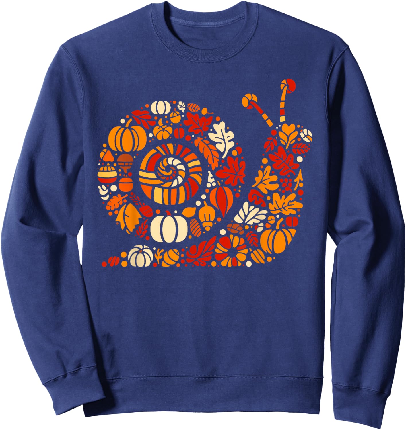 Autumn Pumpkin Fall Snail Thanksgiving Kids Sweatshirt - Sweatshirt | Navy