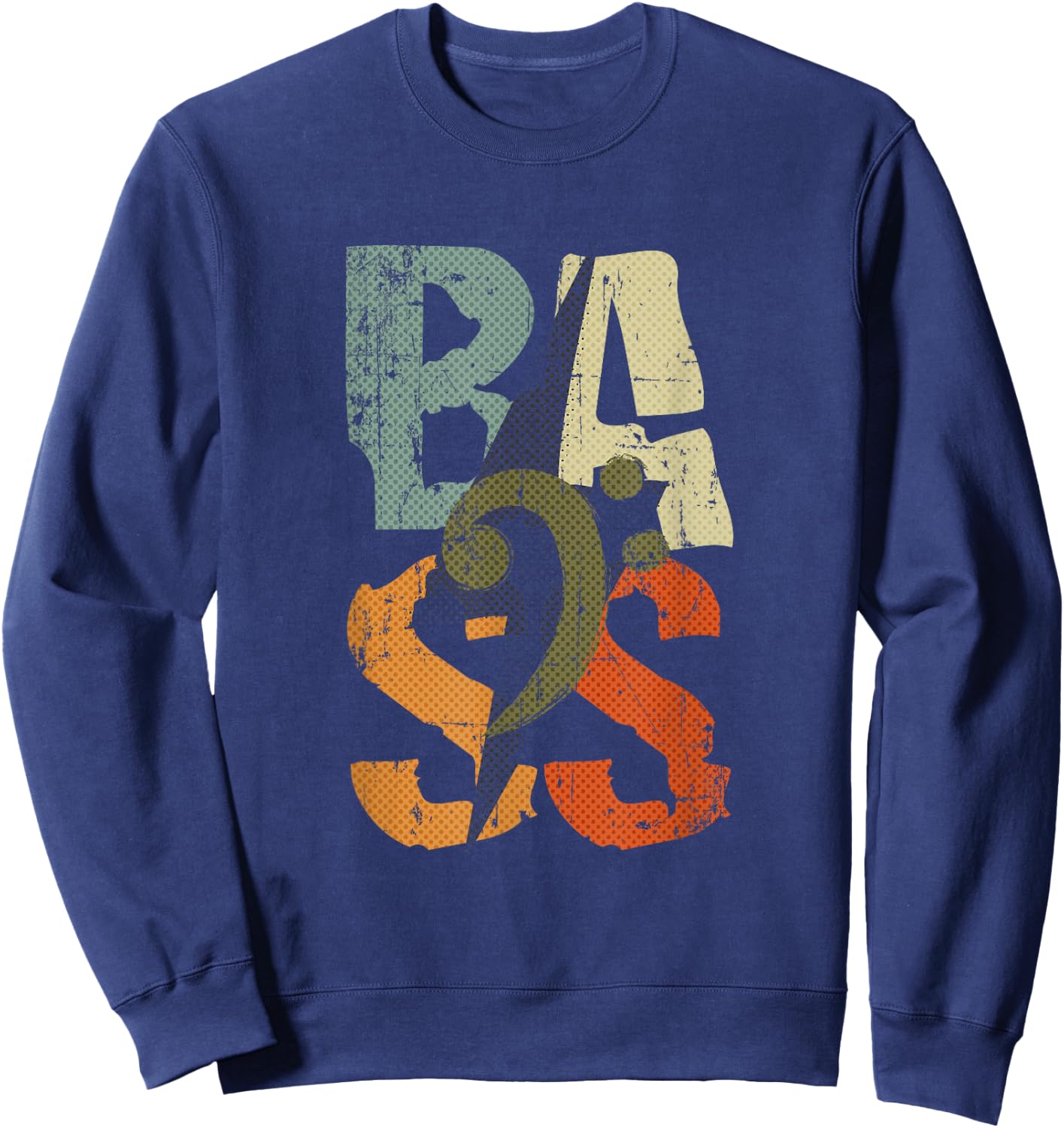 BASS Guitar Player Vintage Bass Clef for Bassist Sweatshirt - Sweatshirt | Navy
