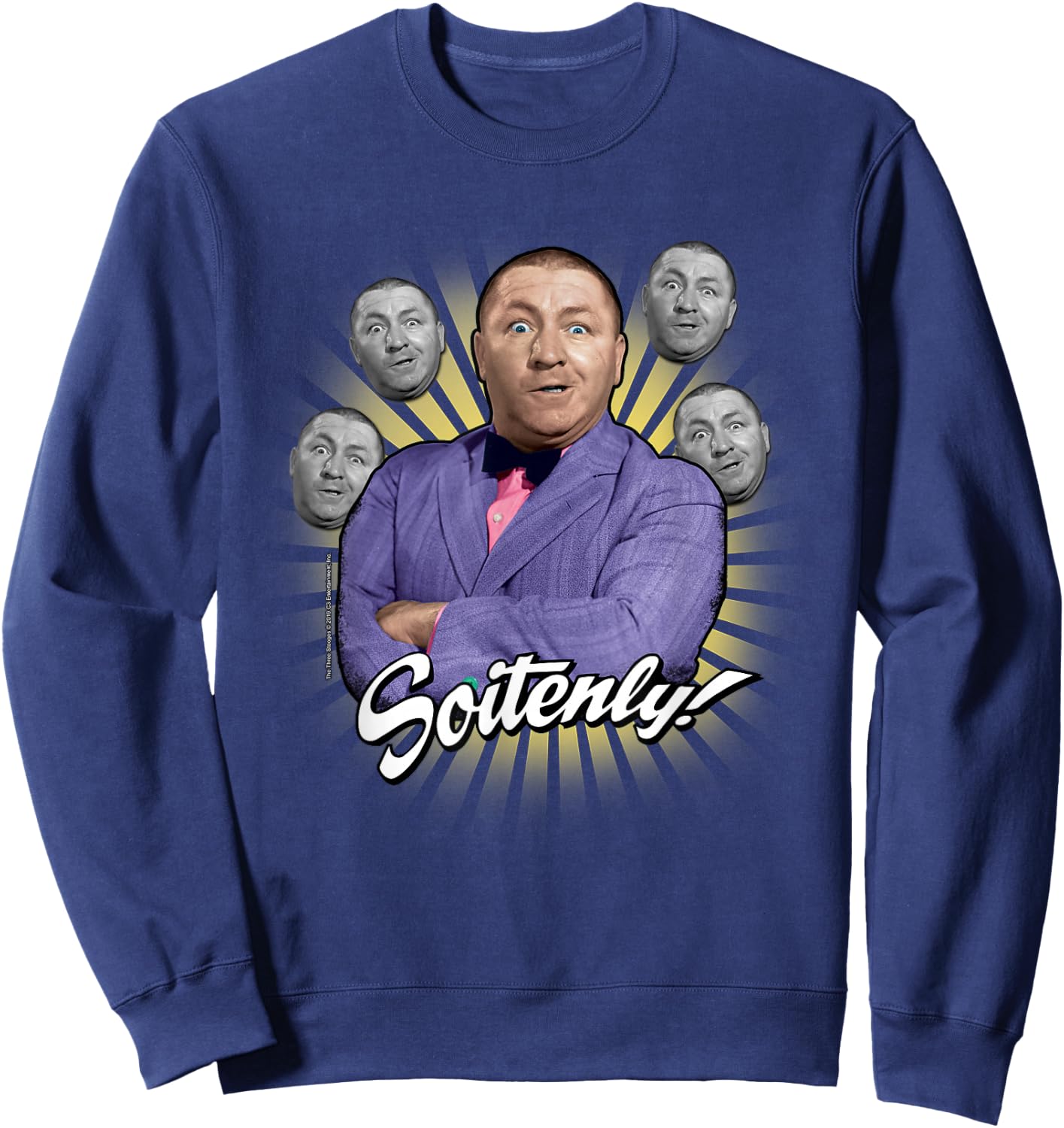 TTS- The Three Stooges Curly: Soitenly! Sweatshirt - Sweatshirt | Navy