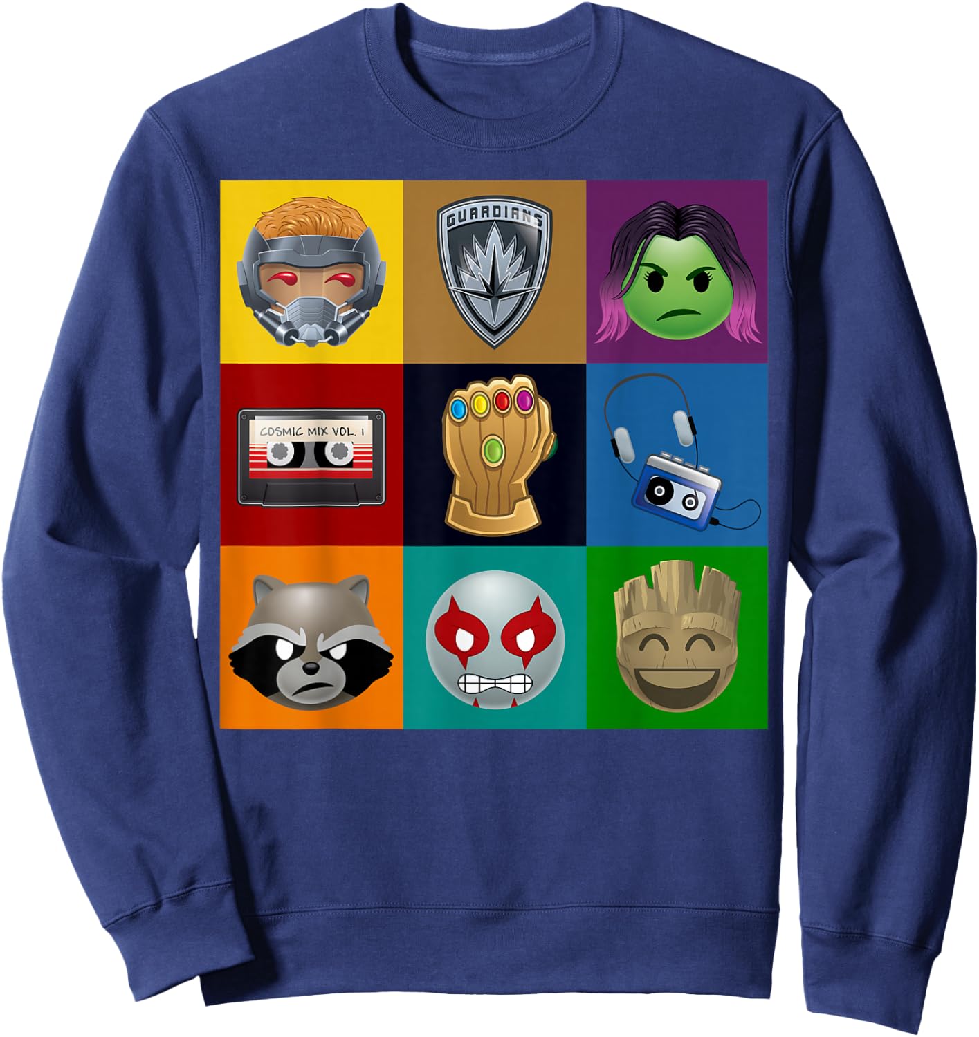 Marvel Guardians of The Galaxy Emoticon Graphic Small Sweatshirt - Sweatshirt | Navy