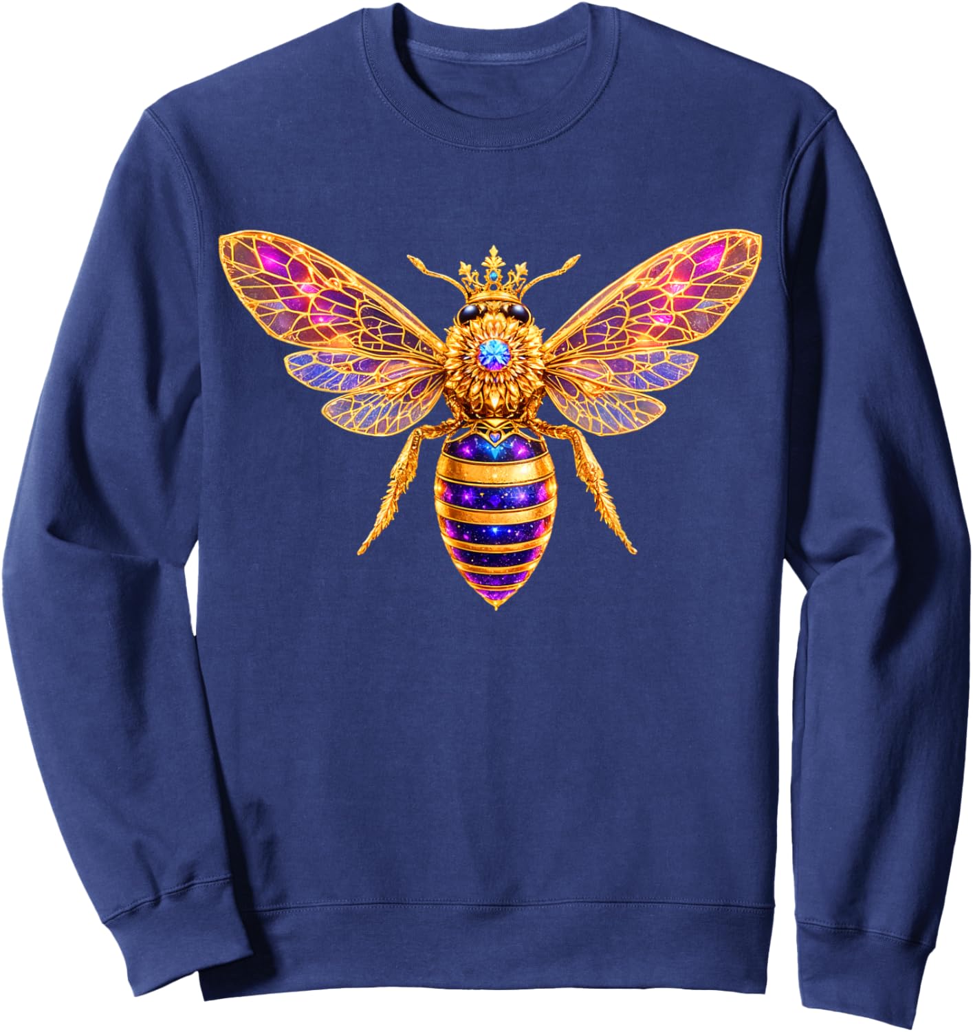 Queen Bee Crown Women Men Girls Honey Hive Bee Keeper Bee Sweatshirt - Sweatshirt | Navy