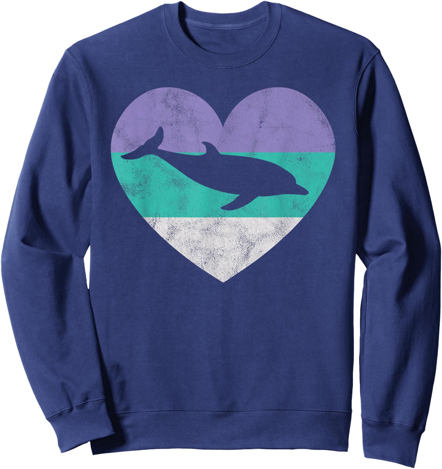 Dolphin Gift Shirt & Girls Retro Cute Sweatshirt - Sweatshirt | Navy