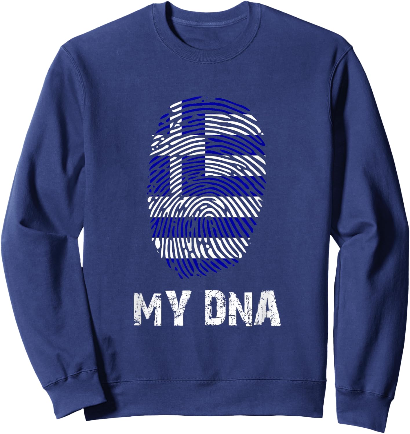 DNA Greece Flag Shirt Greek Lovers Gift Men Women Sweatshirt - Sweatshirt | Navy