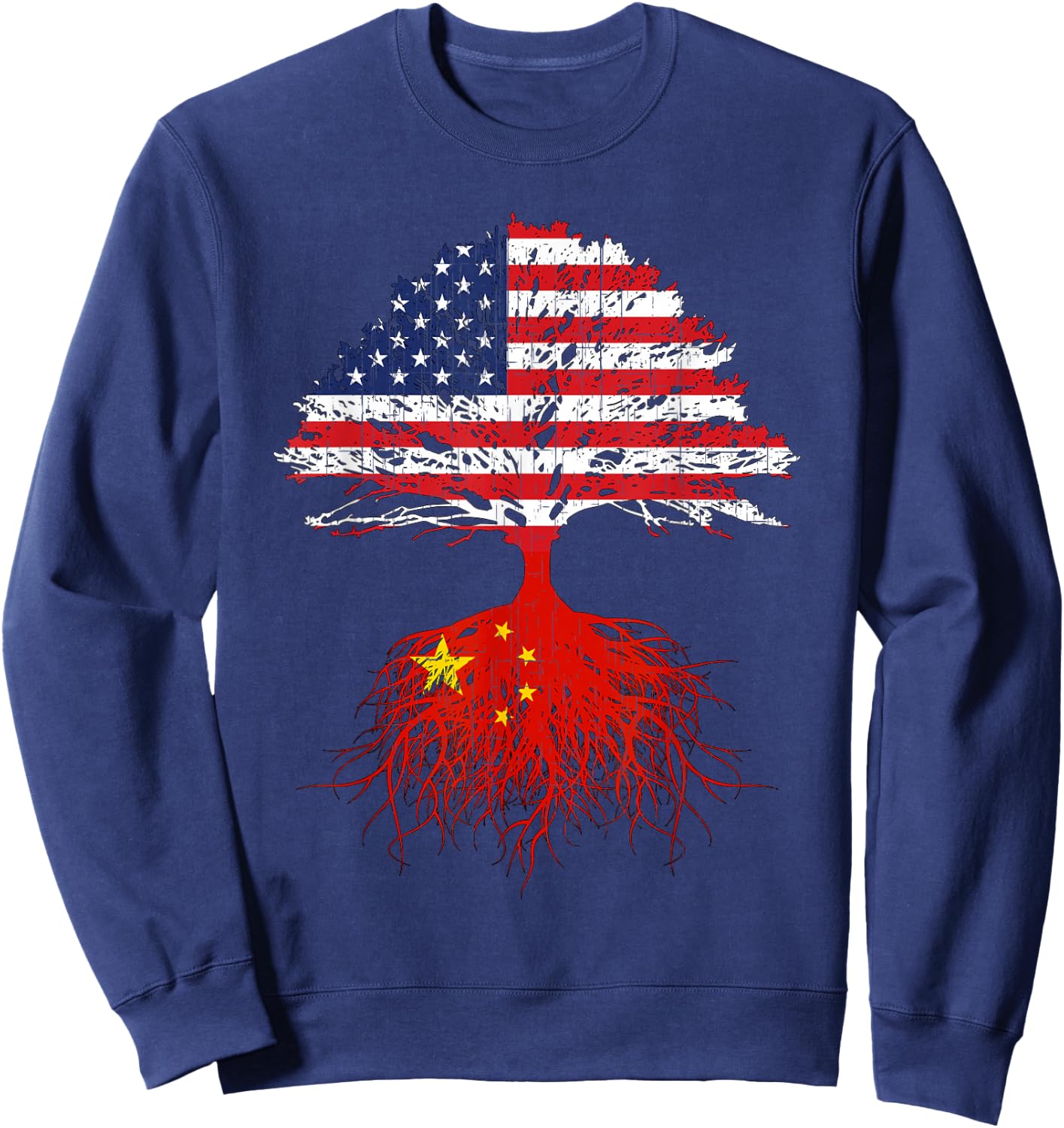 Chinese Roots American China Flag Immigrant Citizenship Gift Sweatshirt - Sweatshirt | Navy