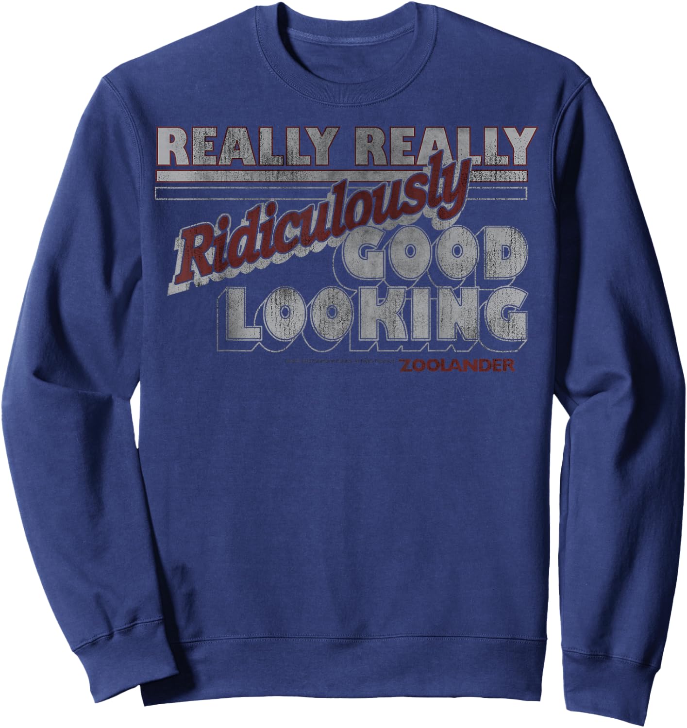 Zoolander Really Ridiculously Good Looking Title Logo Sweatshirt - Sweatshirt | Navy