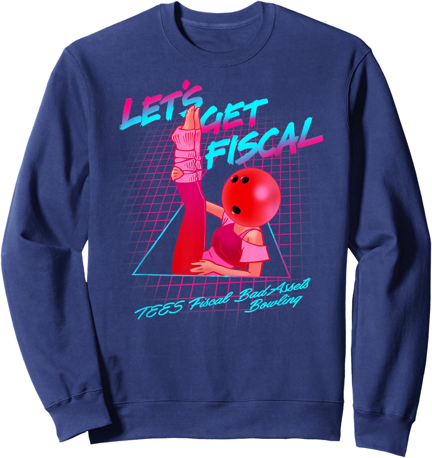 Let's Get Fiscal 1980's style Bowling Sweatshirt - Sweatshirt | Navy