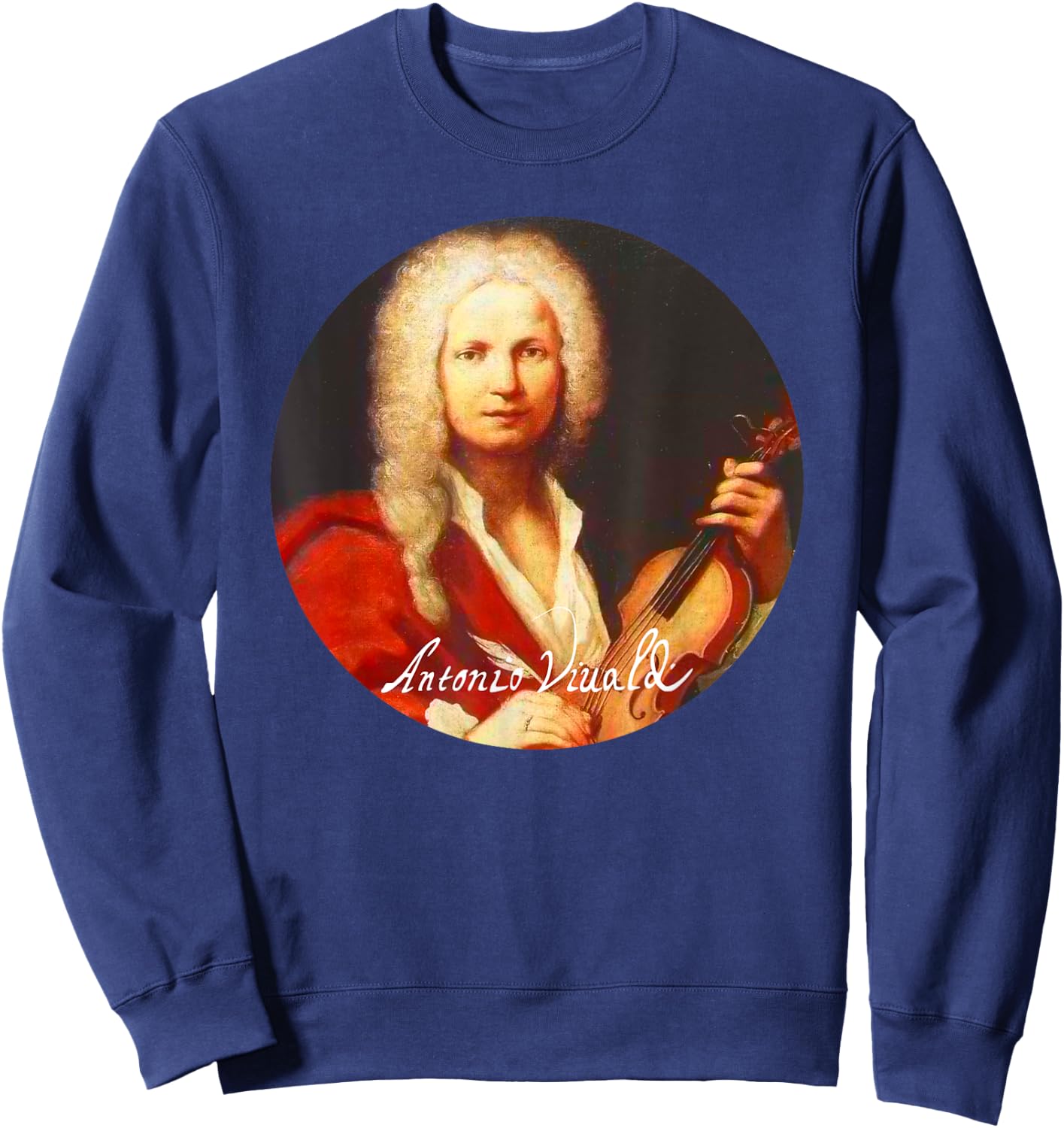 Antonio Lucio Vivaldi Composer Portrait Sweatshirt - Sweatshirt | Navy
