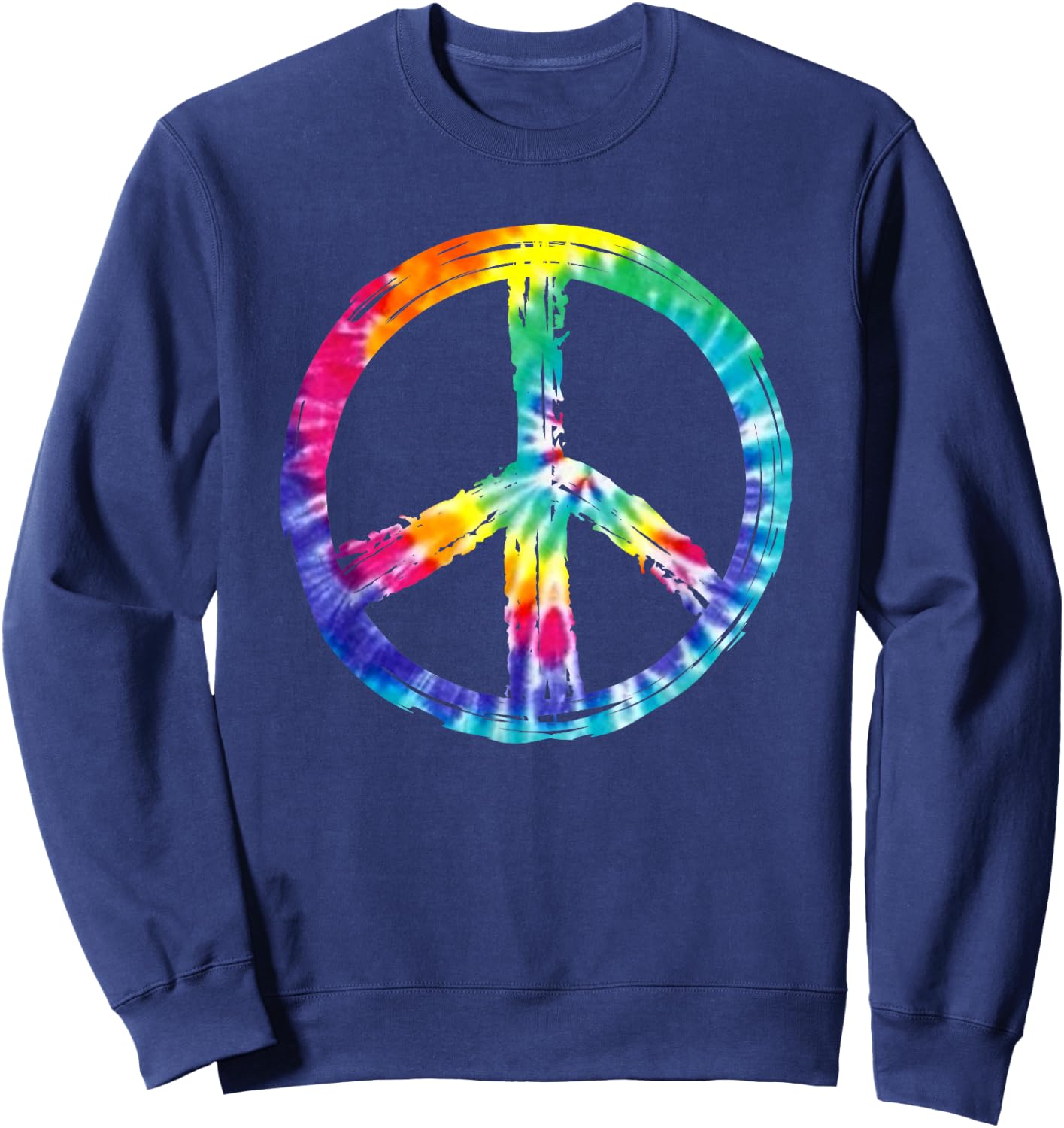 Tye Dye Peace Sign T Shirt Sweatshirt - Sweatshirt | Navy