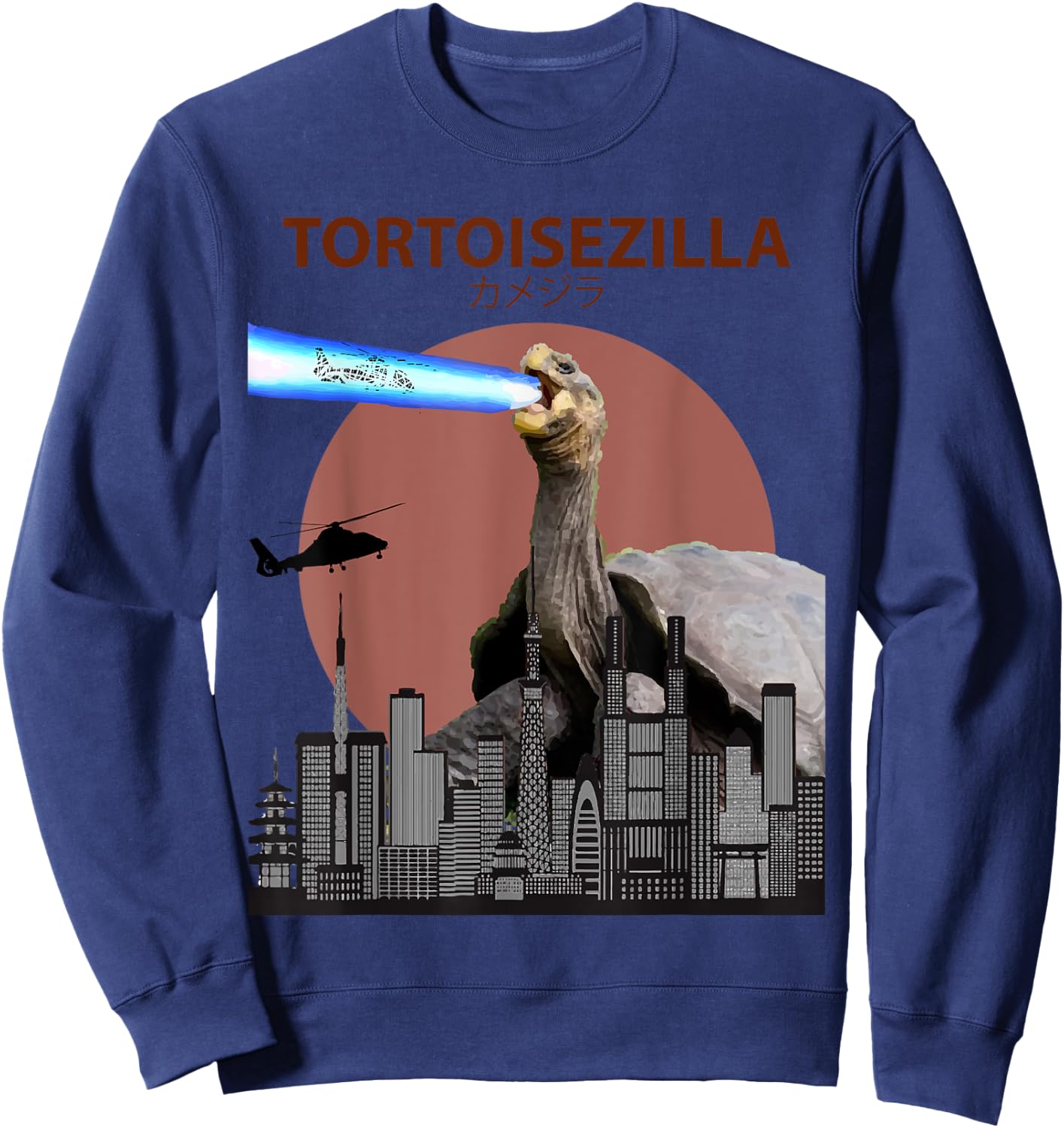 Tortoisezilla | Funny Tortoise for Turtle Lovers Sweatshirt - Sweatshirt | Navy