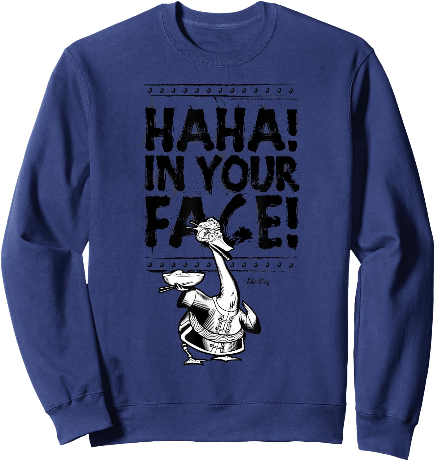 Kung Fu Panda Mr. Ping Haha In Your Face Sketch Sweatshirt - Sweatshirt | Navy