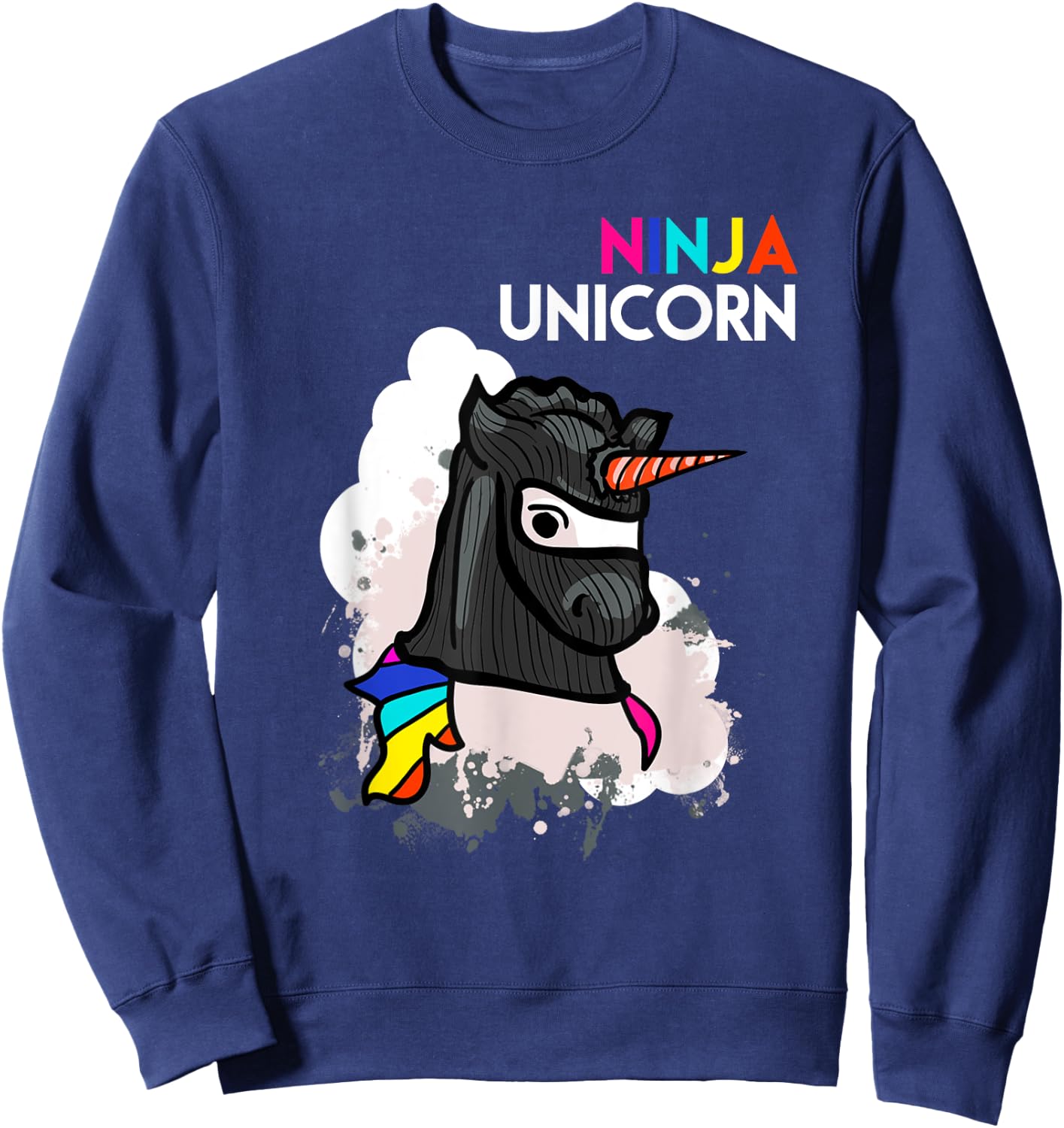Unicorn Ninja Funny Cool Martial Arts Fighter Gift Sweatshirt - Sweatshirt | Navy