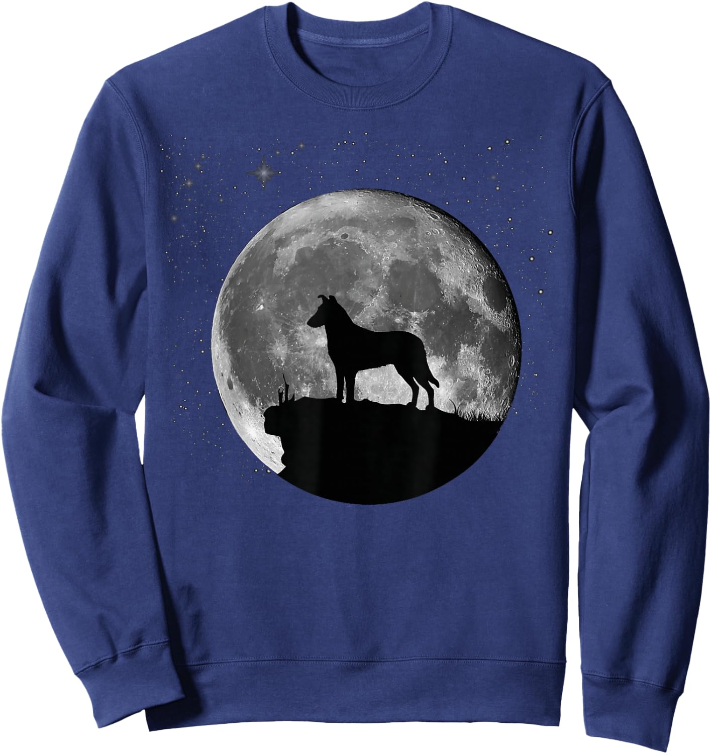 Smooth Collie Dog Moon Sweatshirt - Sweatshirt | Navy
