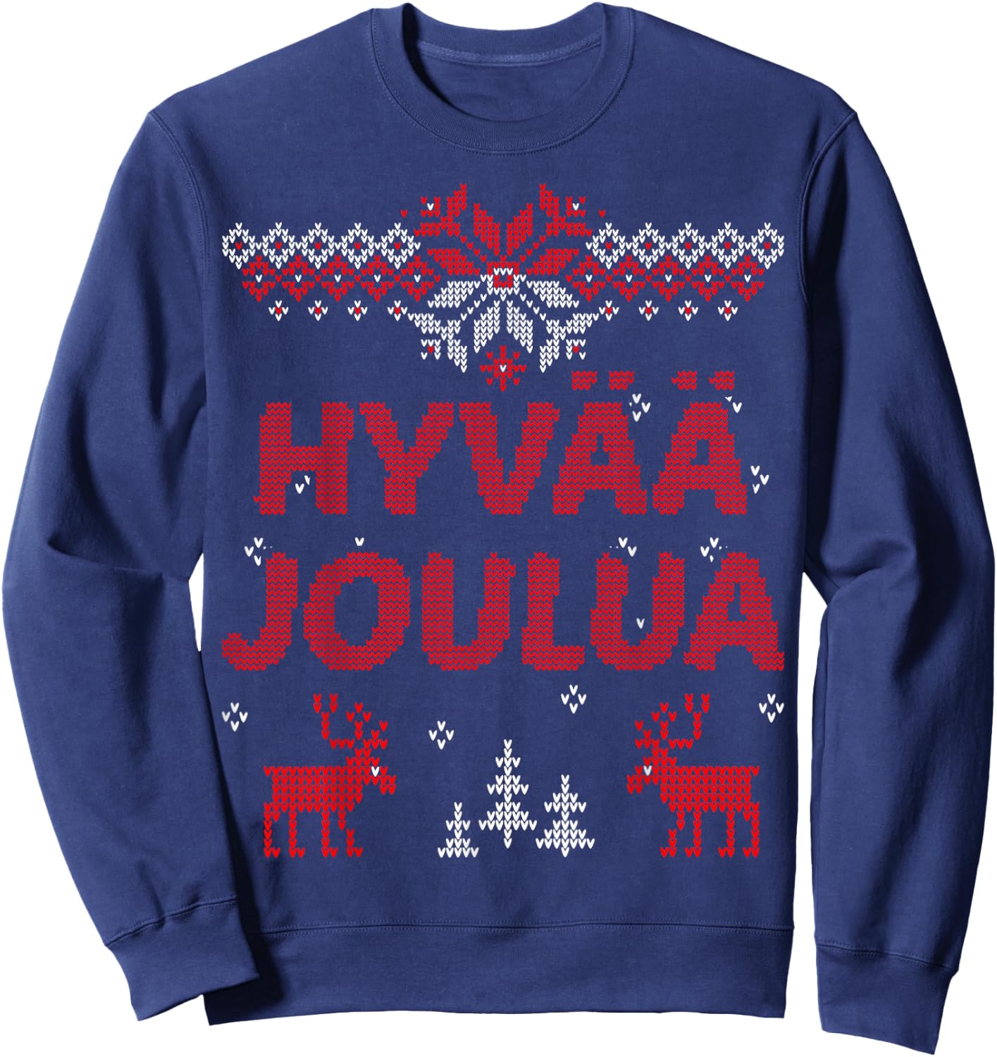 Hyvaa Joulua Finnish Merry Christmas Gift Sweatshirt - Sweatshirt | Navy
