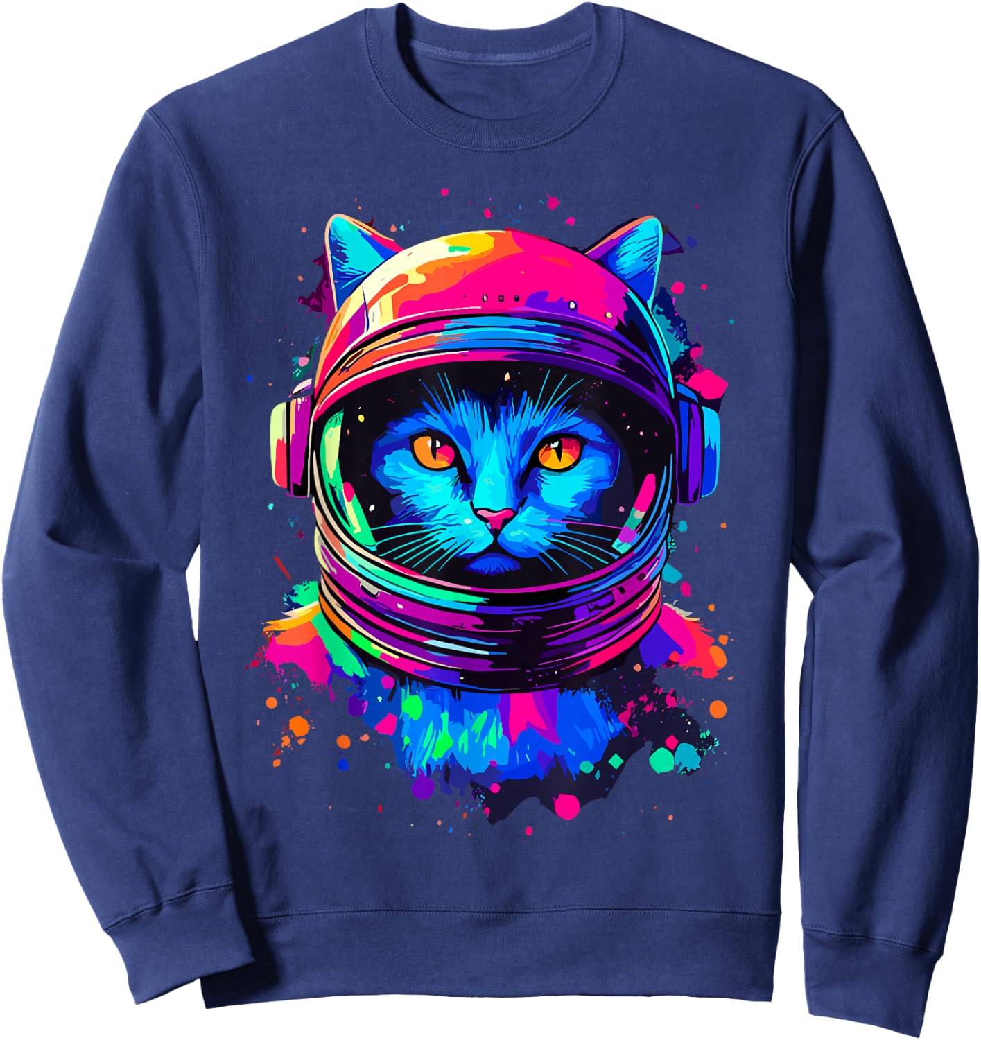 Space Cat Astronaut Space Sweatshirt - Sweatshirt | Navy