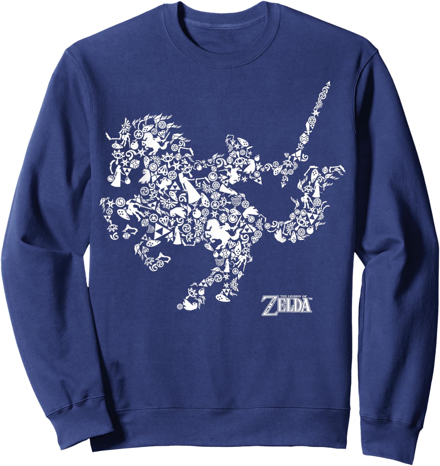 The Legend of Zelda Horse Symbols Graphic Sweatshirt - Sweatshirt | Navy