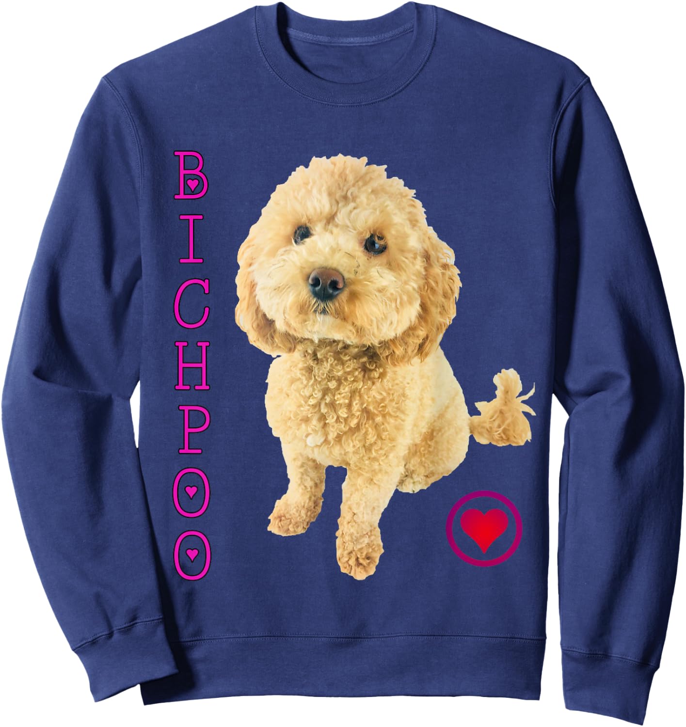 Bichpoo Puppy Dog Poodle cross Noodle Super cute Boodle Men Women Girls Kids Sweatshirt - Sweatshirt | Navy