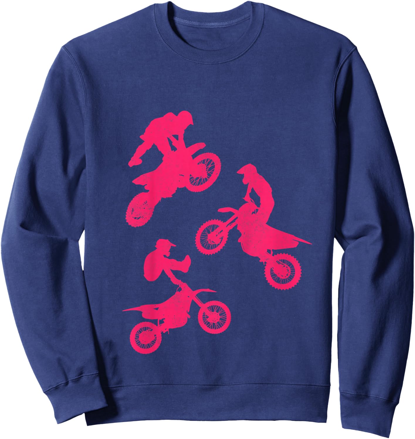 Kids Dirt Bike Shirt for Girls & Toddler Gift Motocross Pink Sweatshirt - Sweatshirt | Navy