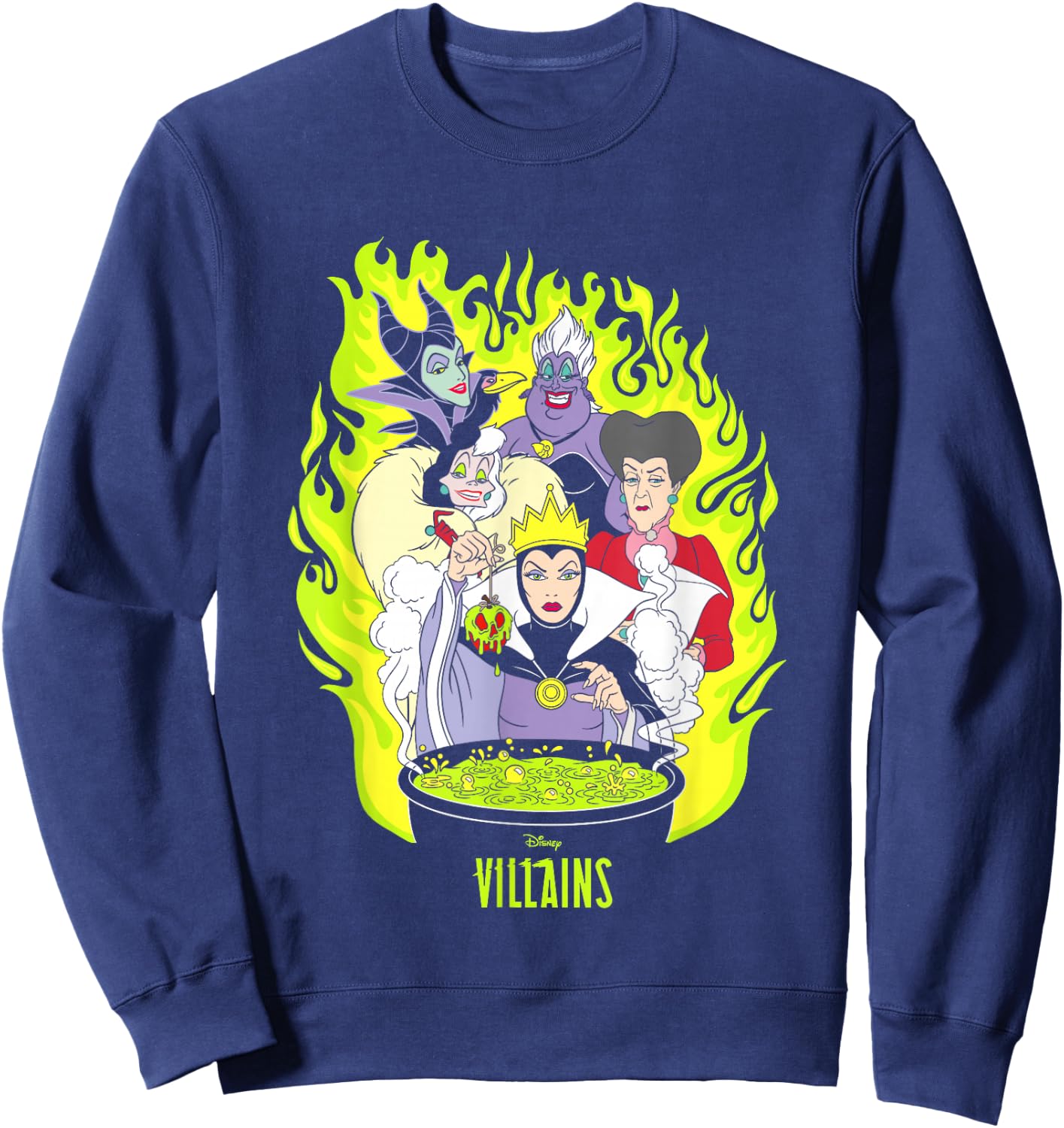 Disney Villains Fiery Group Shot Poster Sweatshirt - Sweatshirt | Navy