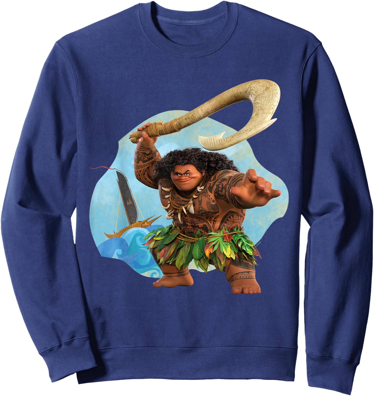 Disney Moana 2 Action Pose Maui with Fish Hook Sweatshirt - Sweatshirt | Navy