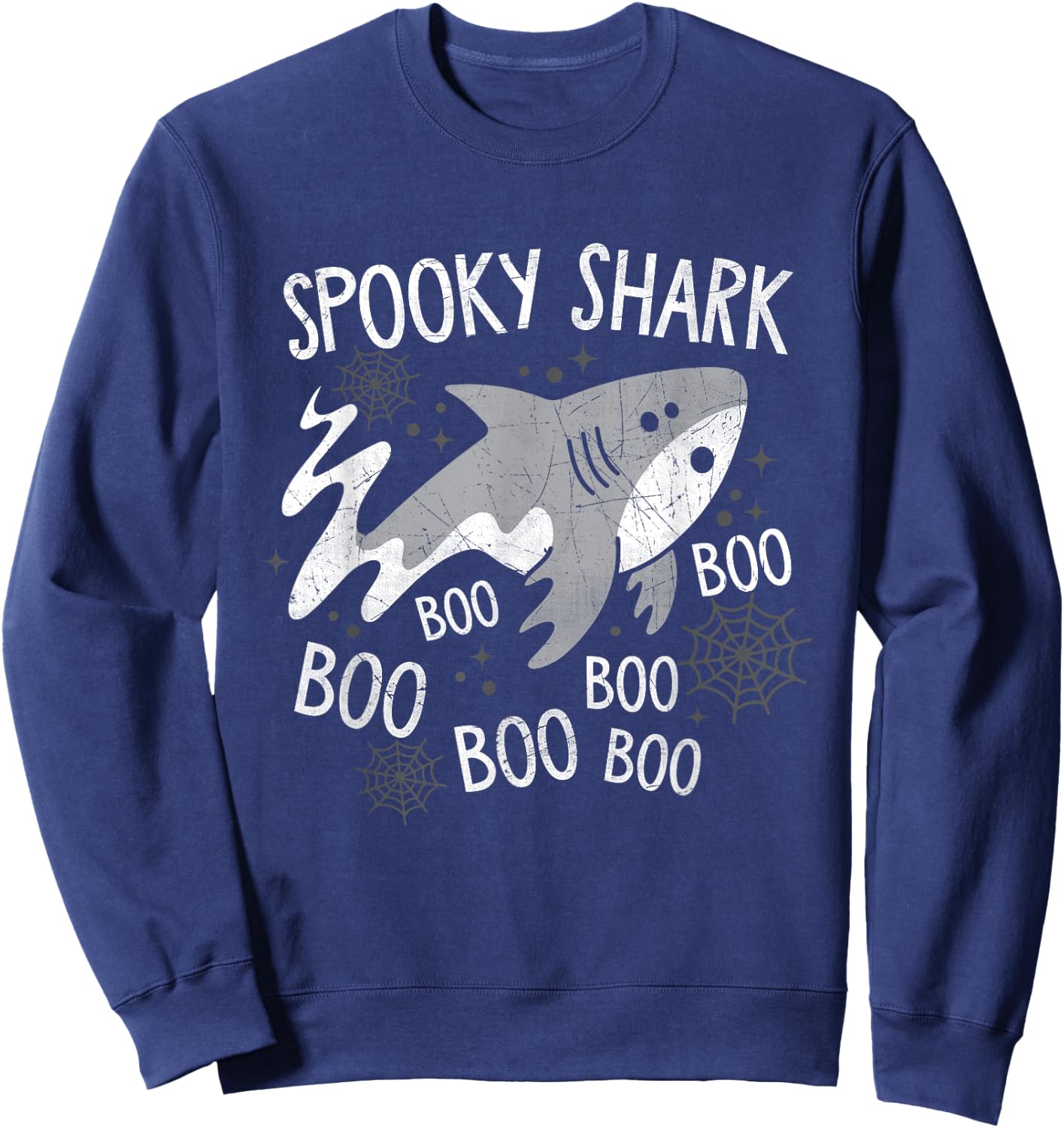 Spooky Shark Funny Halloween Shark Costume Top Sweatshirt - Sweatshirt | Navy