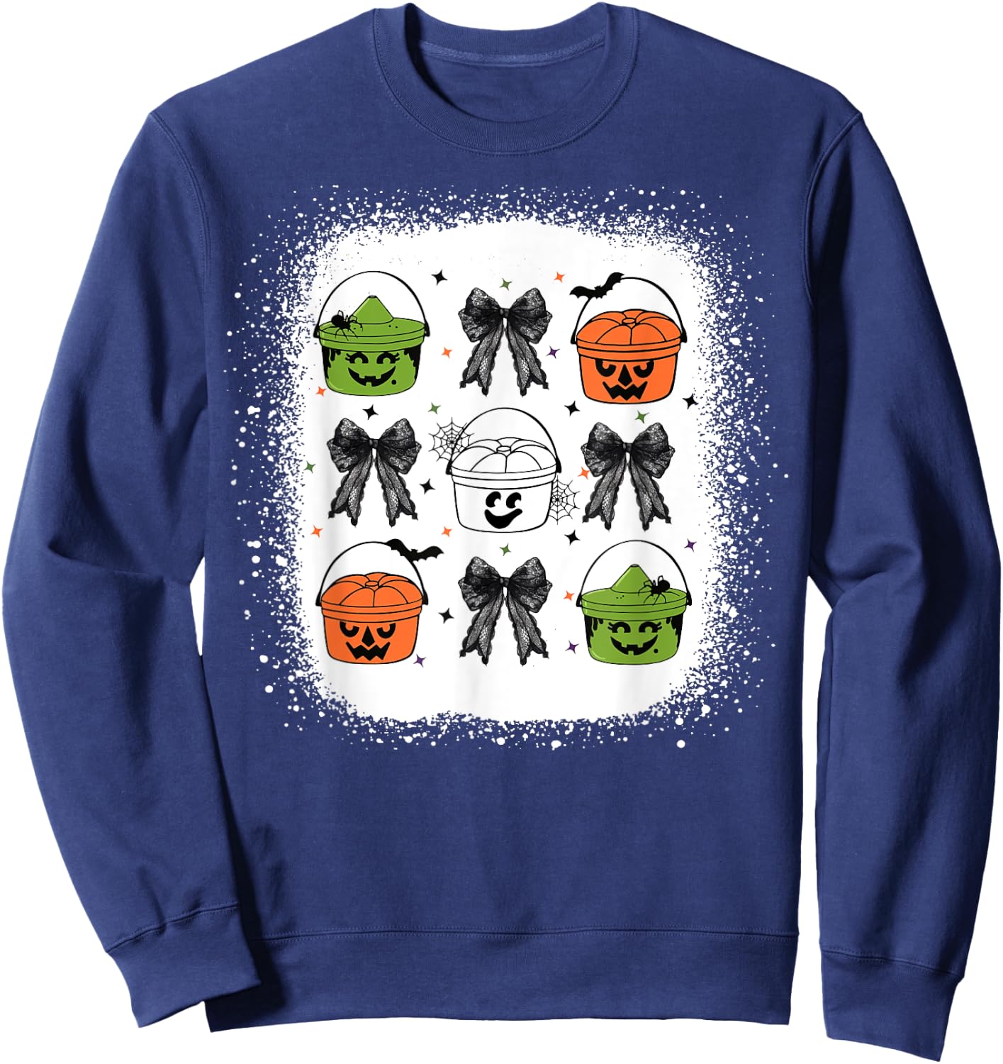 Chicken Nuggets Pumpkin Halloween 90's Vintage Sweatshirt - Sweatshirt | Navy