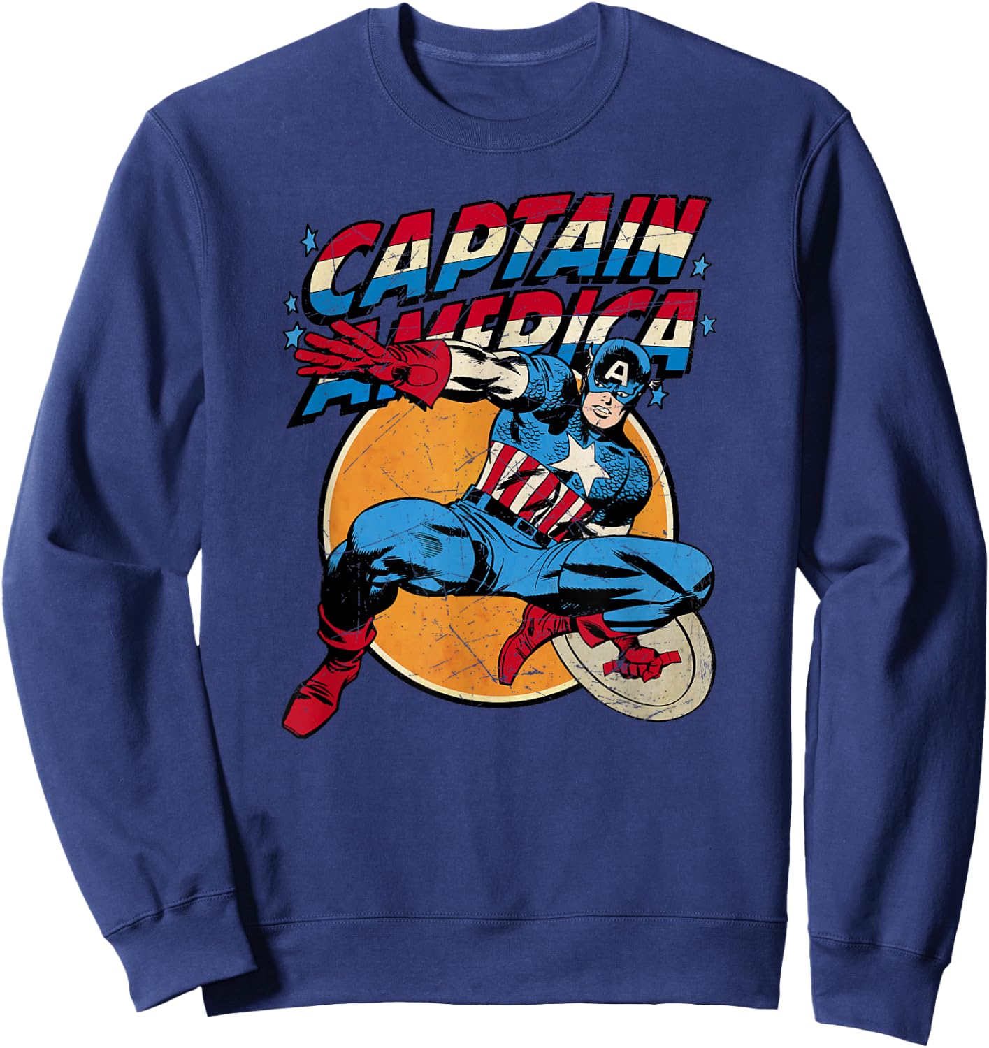 Marvel Avengers Vintage Captain America Avengers Comic Small Sweatshirt - Sweatshirt | Navy