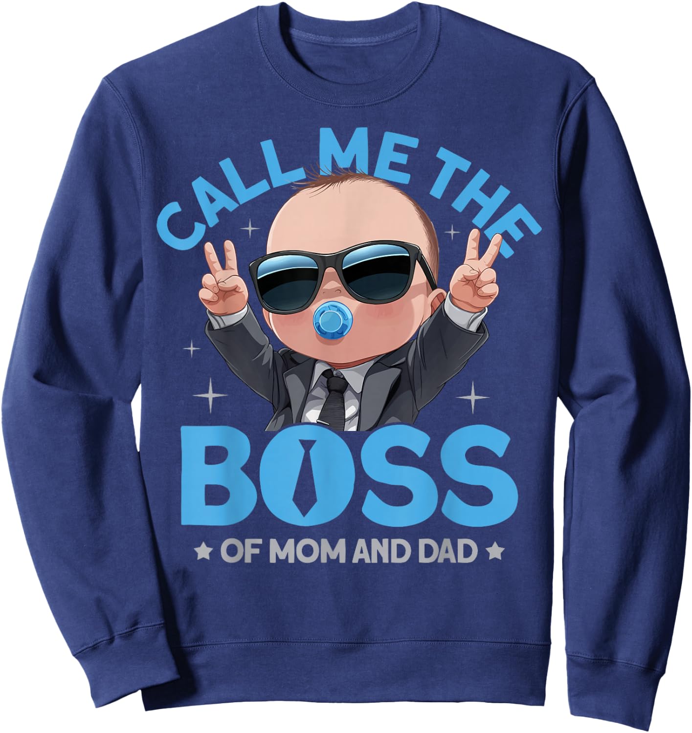 Baby Boss Call Me The Boss Like A Boss Kids Sweatshirt - Sweatshirt | Navy