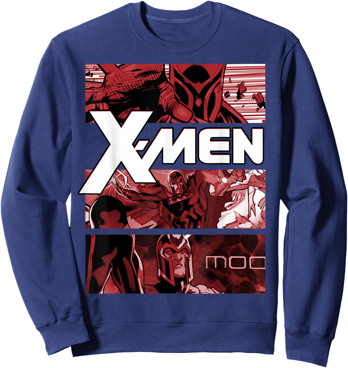 Marvel X-Men Magneto Comic Panel Art Stack Graphic Sweatshirt - Sweatshirt | Navy