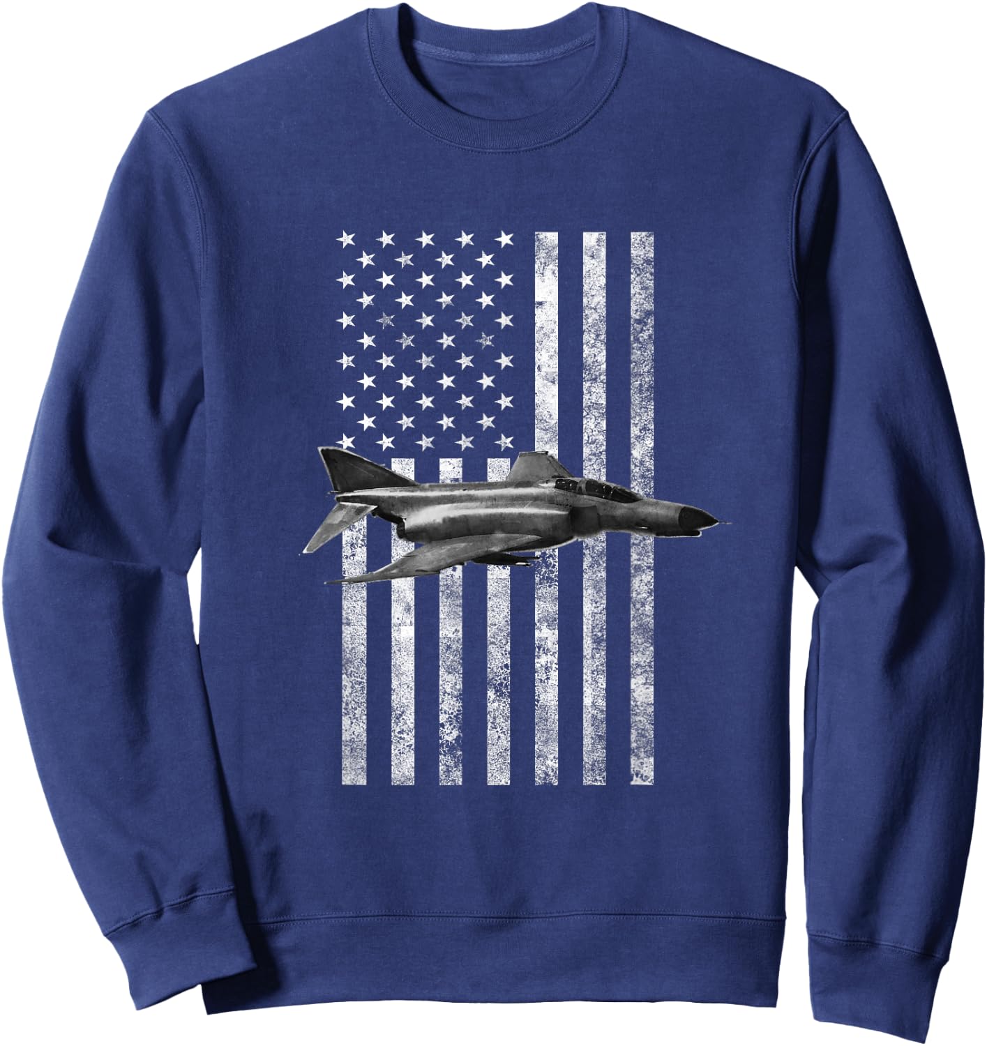 F-4 Phantom II American USA Flag - Military Machine Sweatshirt - Sweatshirt | Navy