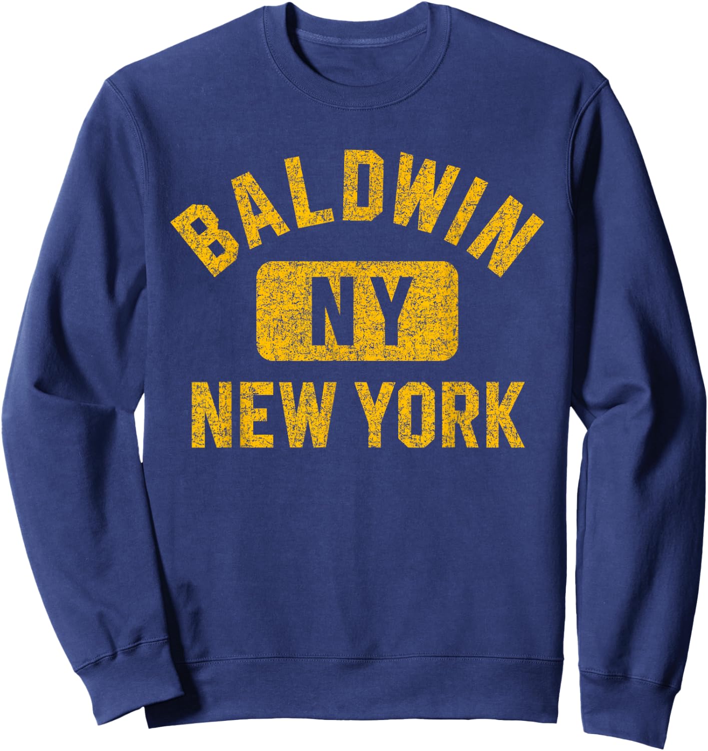 Baldwin NY New York Gym Style Distressed Amber Print Sweatshirt - Sweatshirt | Navy