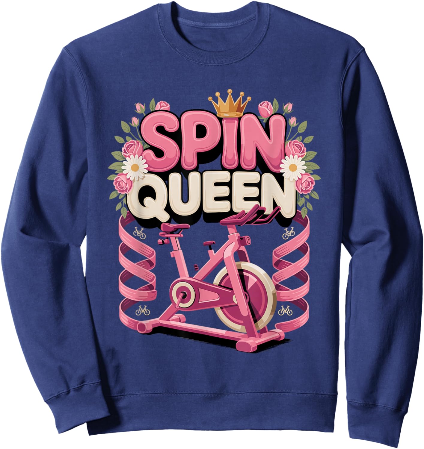 Spin Queen Spin Class Indoor Cycling Workout Sweatshirt - Sweatshirt | Navy