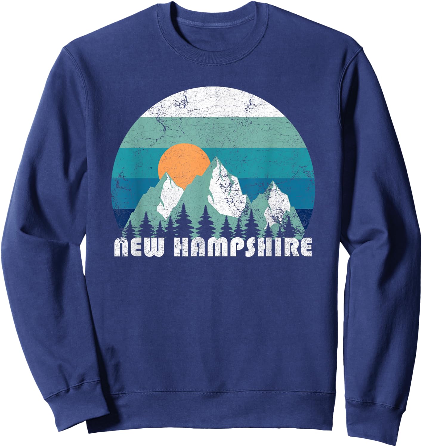 New Hampshire State Retro Vintage Sweatshirt - Sweatshirt | Navy
