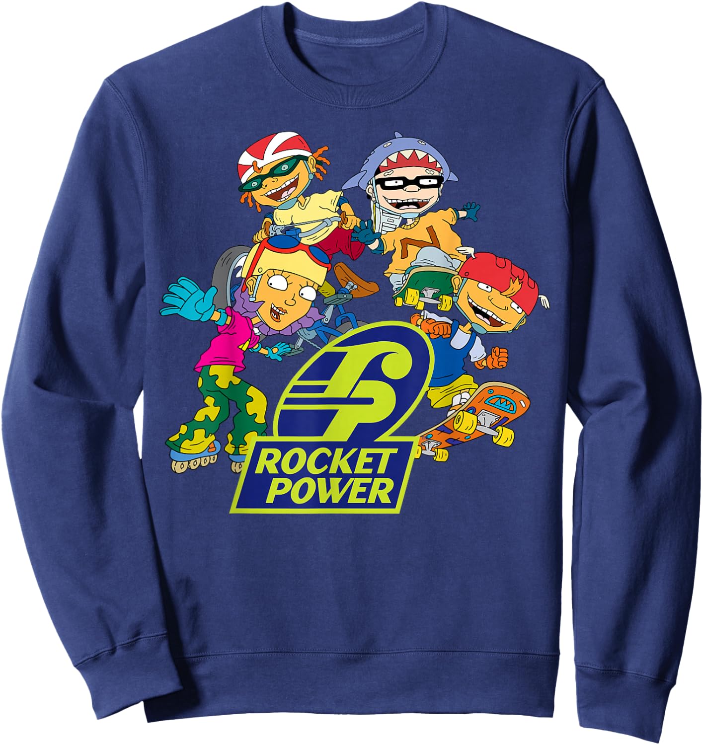 Rocket Power Nick 90s Throwback All Characters T- Shirts Sweatshirt - Sweatshirt | Navy