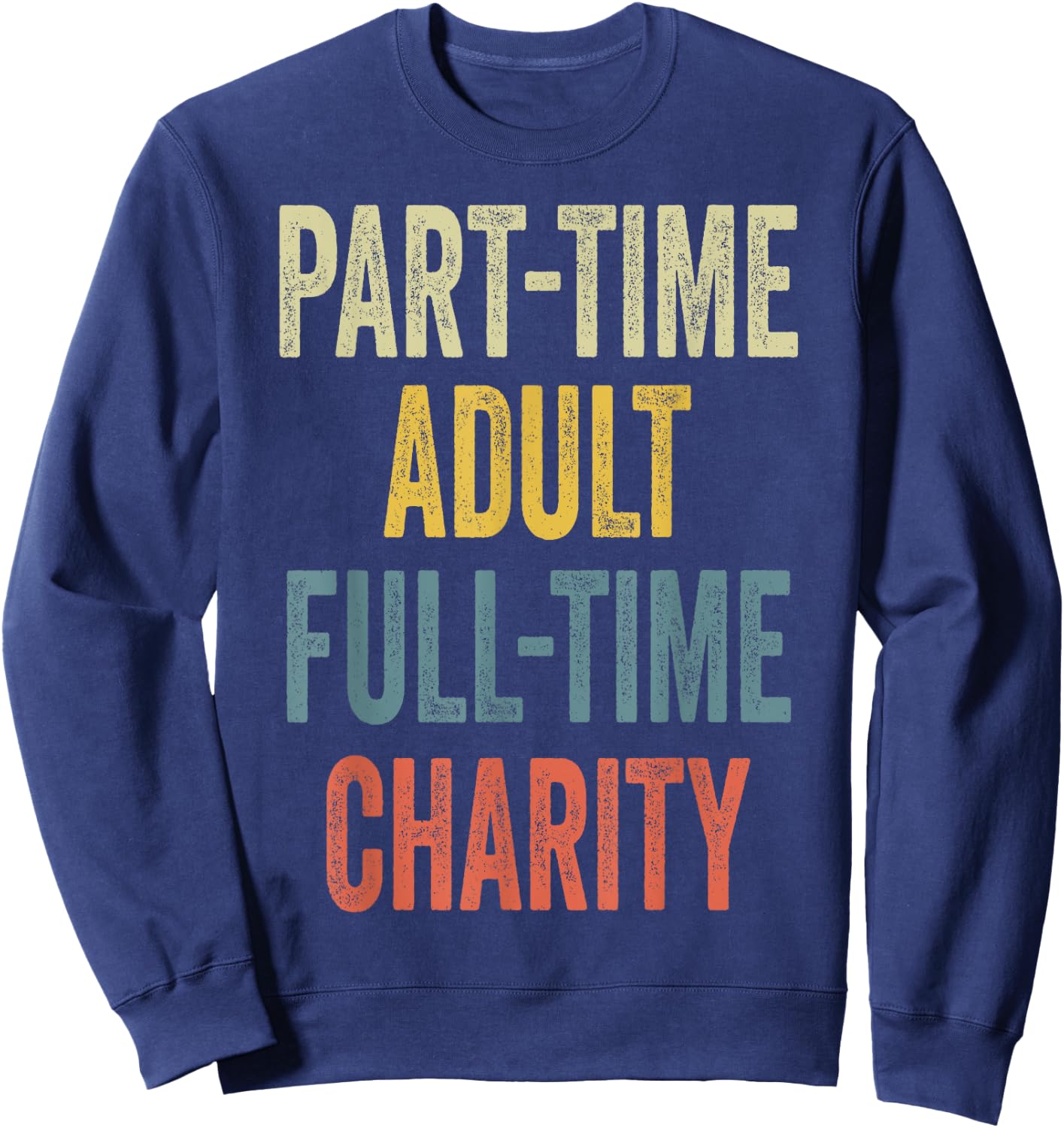CHARITY Personalized Retro Girls Part-Time CHARITY Name Sweatshirt - Sweatshirt | Navy